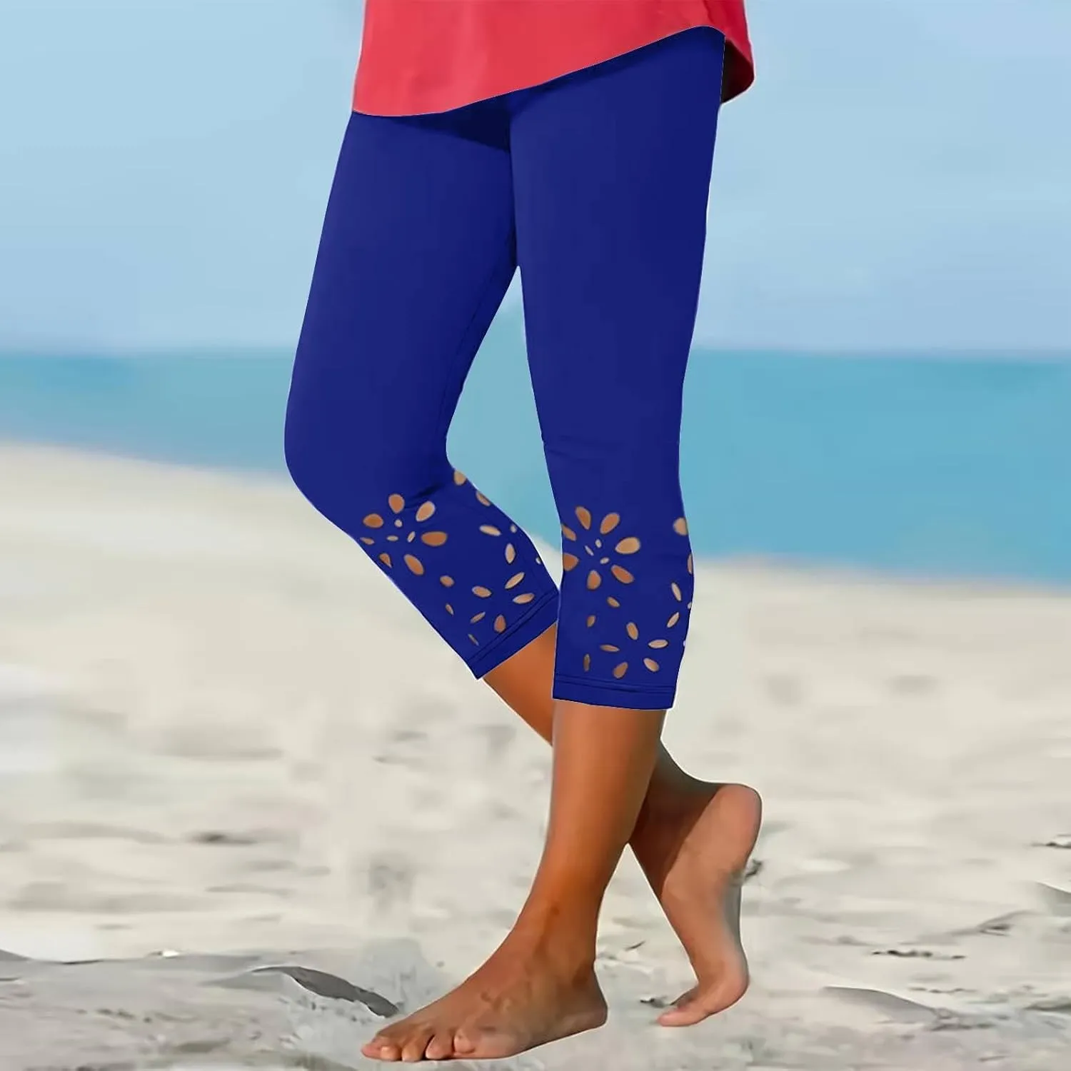 Capri Leggings for Women 2025 Summer High Waist Yoga Tights Cropped Comfy Stretchy Leggings Workout Compression Pants