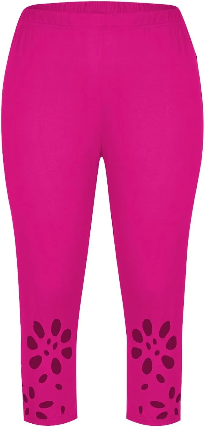 Capri Leggings for Women 2025 Summer High Waist Yoga Tights Cropped Comfy Stretchy Leggings Workout Compression Pants