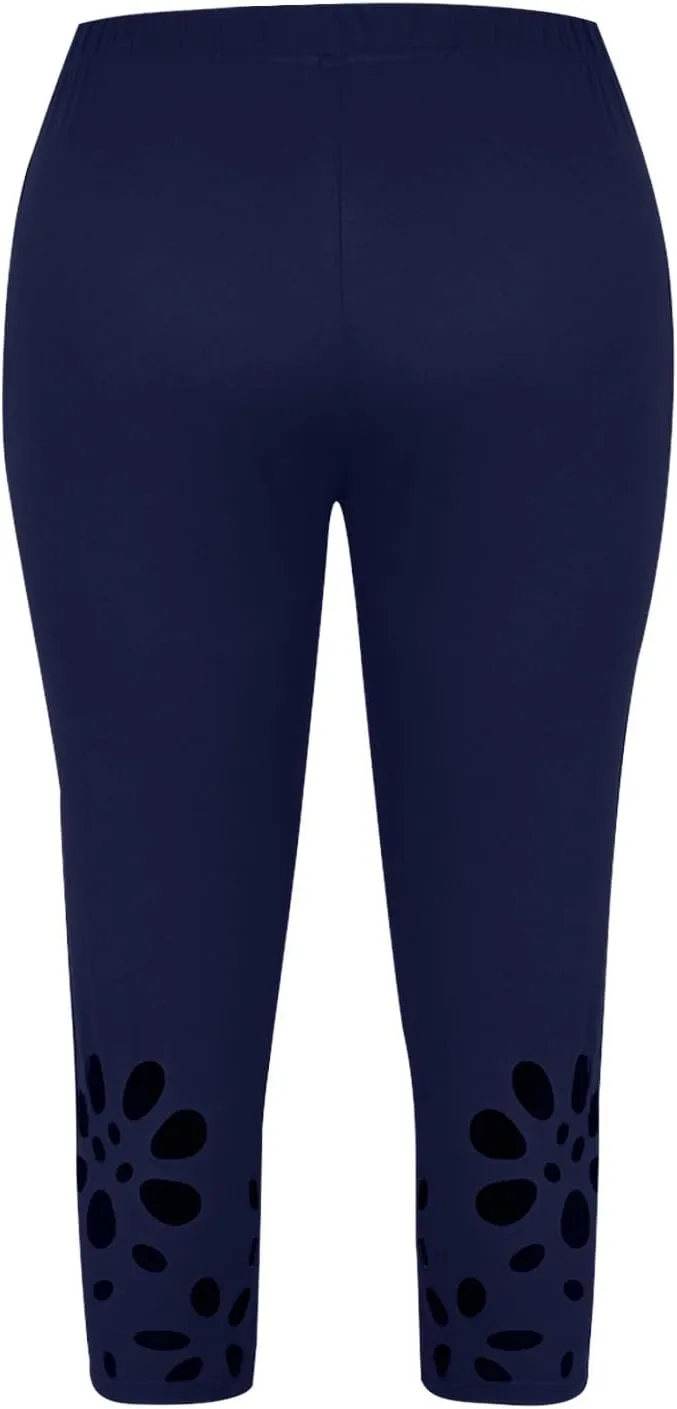 Capri Leggings for Women 2025 Summer High Waist Yoga Tights Cropped Comfy Stretchy Leggings Workout Compression Pants
