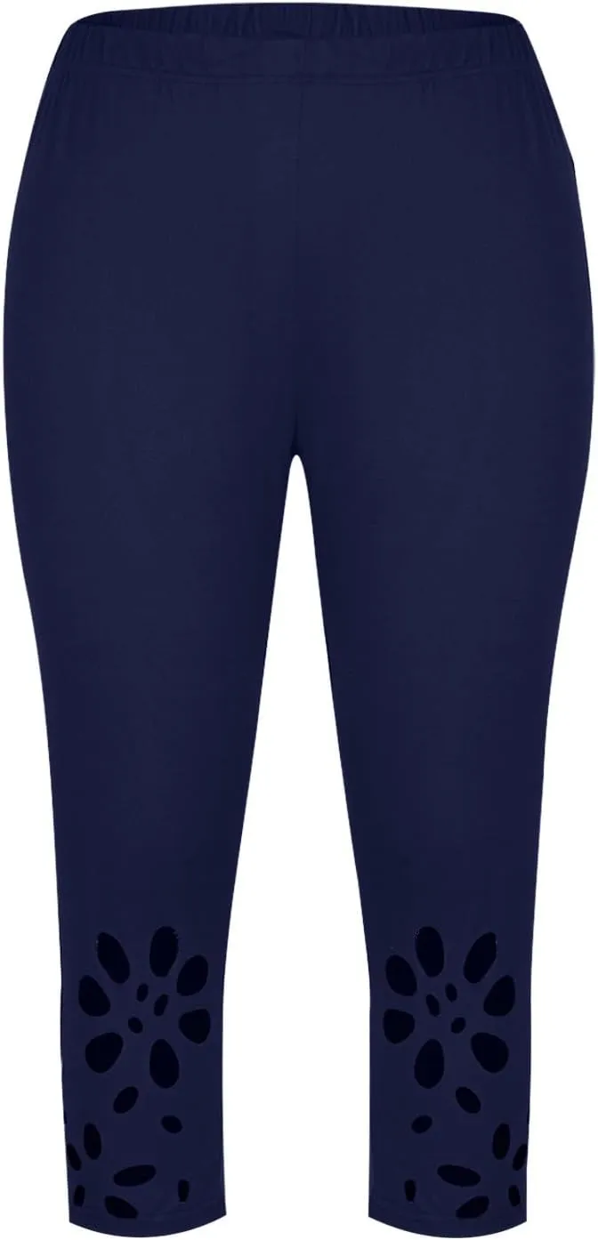 Capri Leggings for Women 2025 Summer High Waist Yoga Tights Cropped Comfy Stretchy Leggings Workout Compression Pants