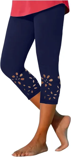 Capri Leggings for Women 2025 Summer High Waist Yoga Tights Cropped Comfy Stretchy Leggings Workout Compression Pants