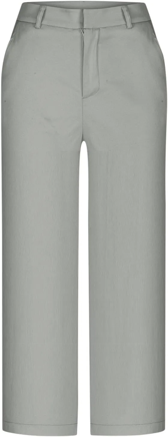 Capri Pants for Women Summer Casual Wide Leg Capris Stretch High Waisted Crop Yoga Dress Pants with Pockets