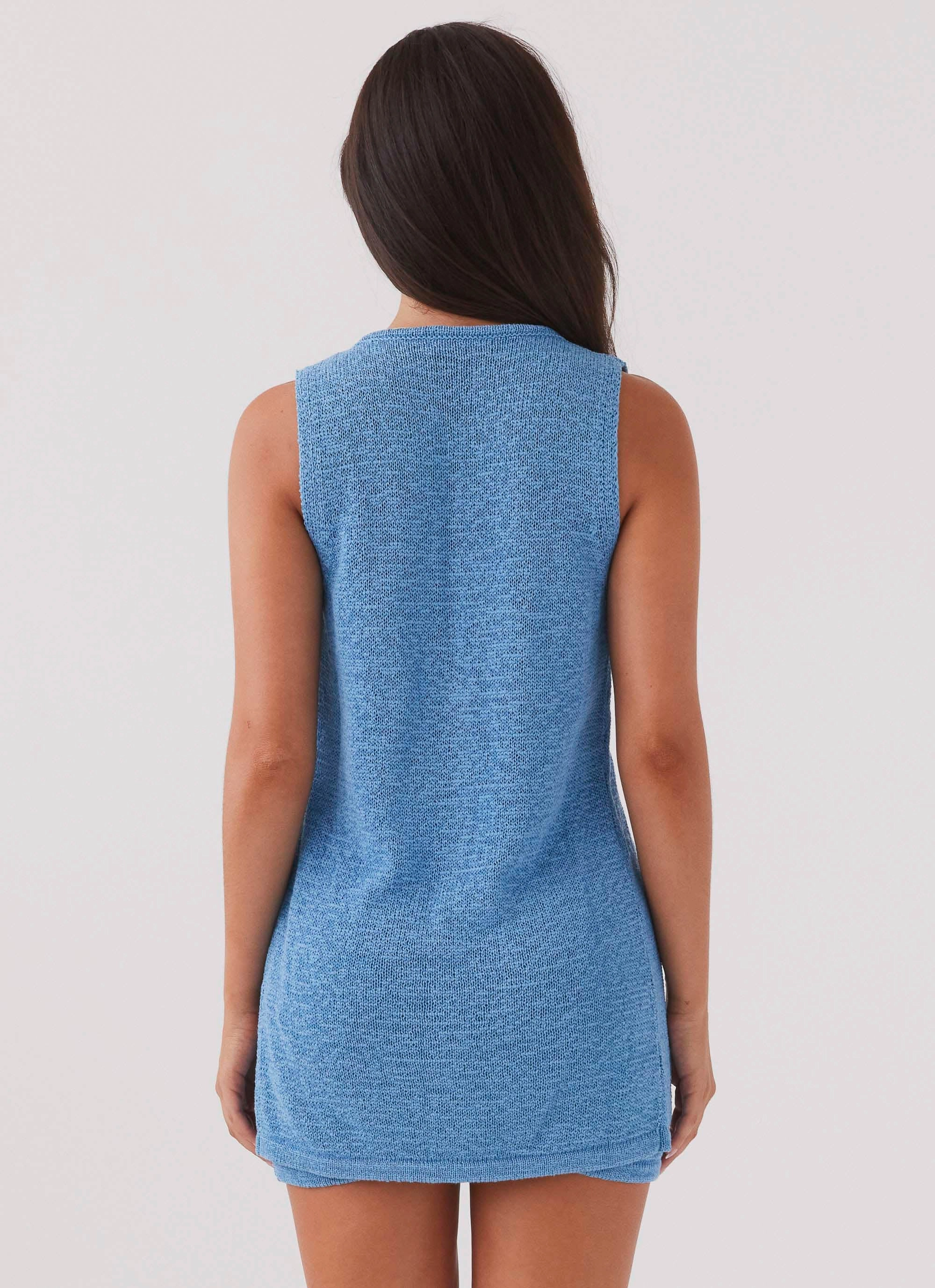 Capri Glow Knit Top - Azure RawEdgedDesign