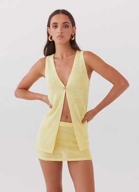 Capri Glow Knit Top - Canary Multi Panel Construction Capri Glow Knit Top - Canary Abrasion Resistant Surface Summer Wardrobe