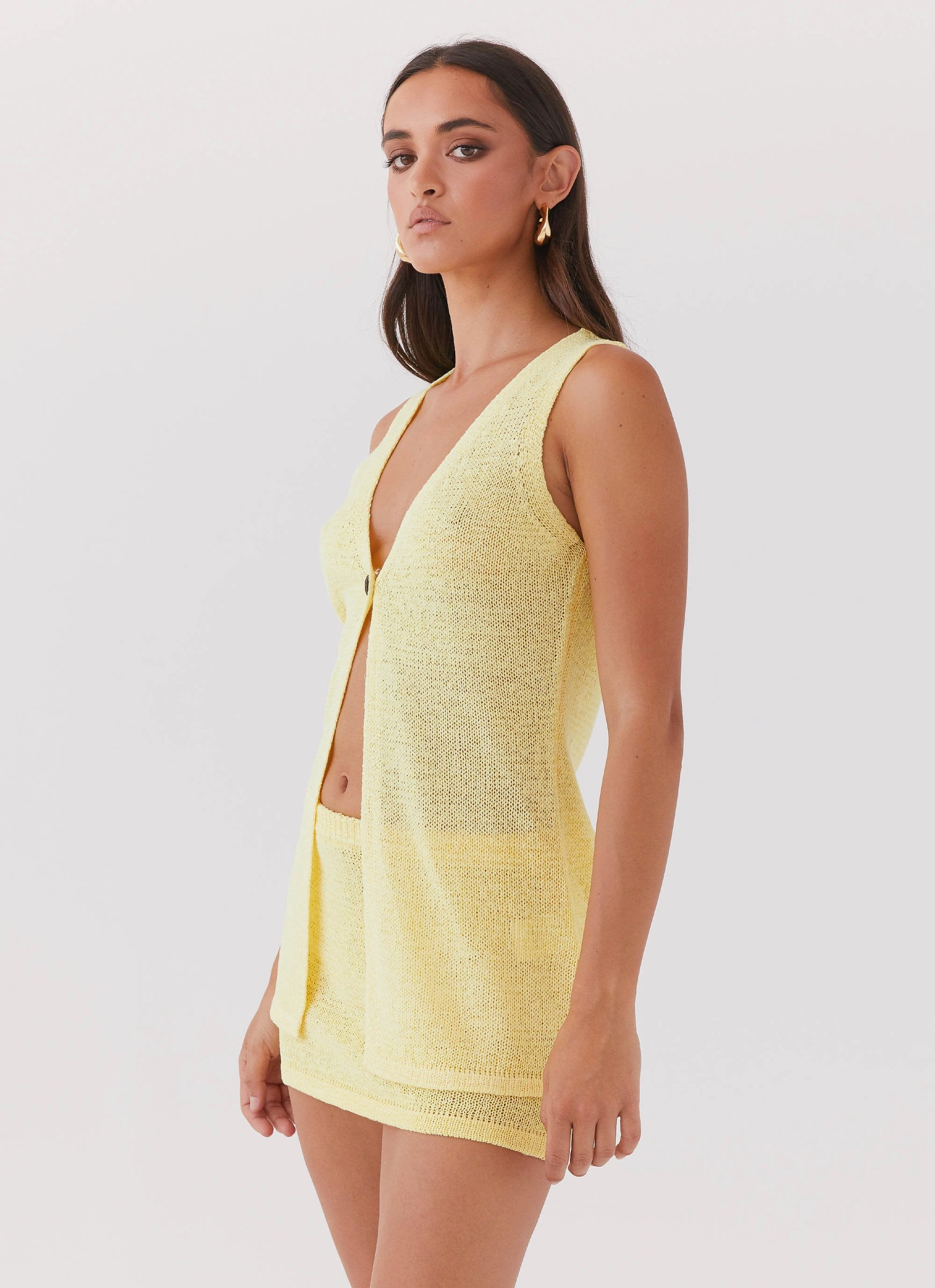 Capri Glow Knit Top - Canary QuickDry Technology