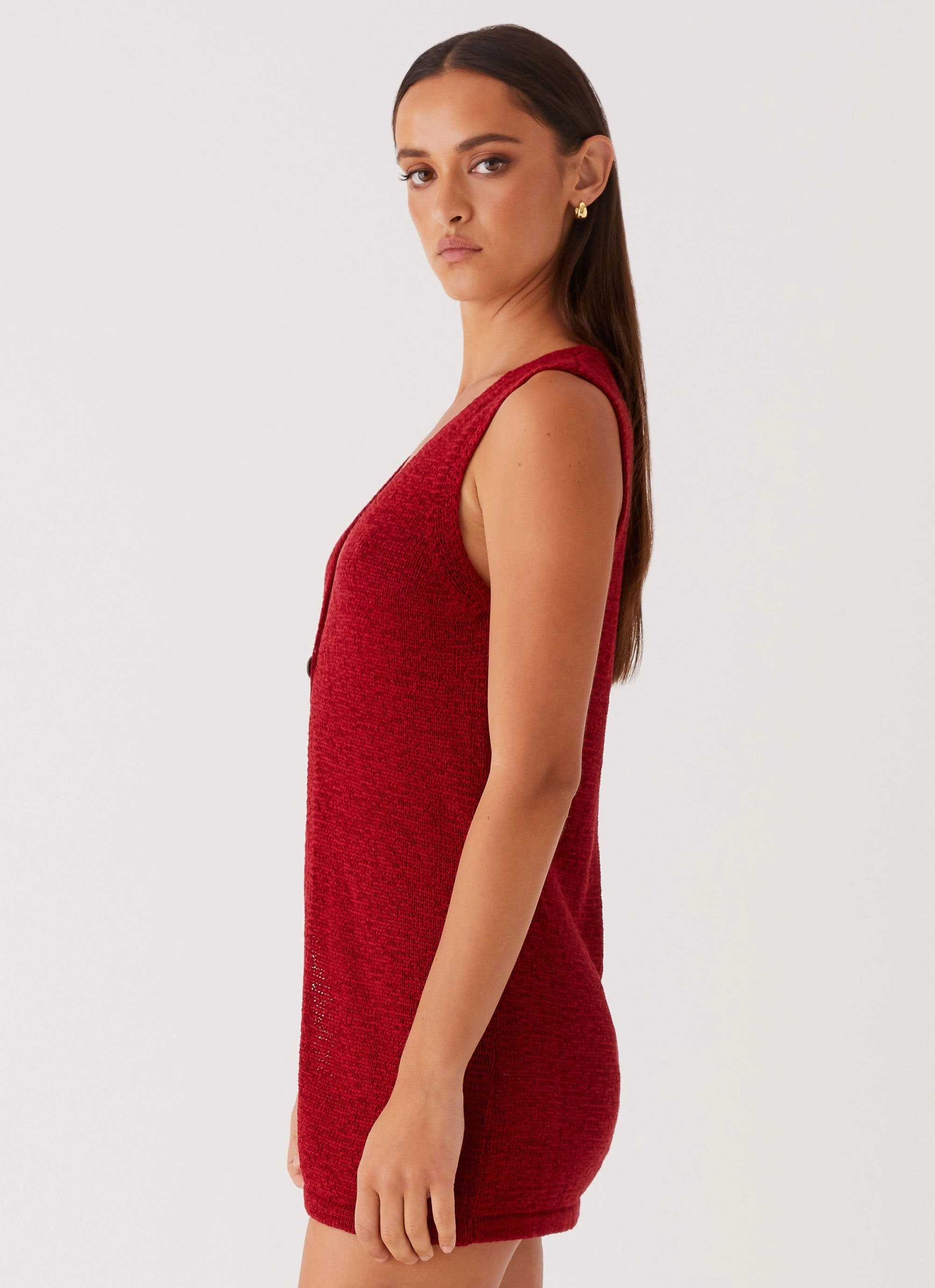 Capri Glow Knit Top - Maroon Light Reflective Printing NoRoll Hem Technology