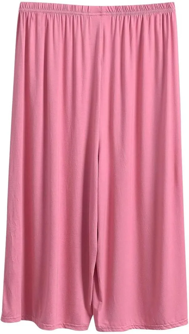 Capris Lounge Pants for Women Soft Modal Comfy Summer Pajamas Loose Elastic Waist Pj Bottoms Cropped Sleepwear Trousers
