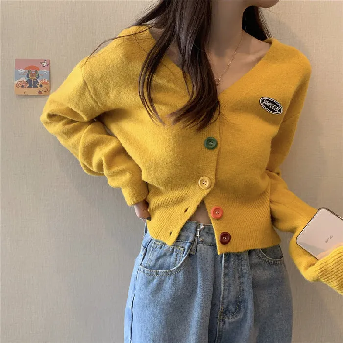 Cardigan Women Vintage Hong Kong Loose Japanese Sweater