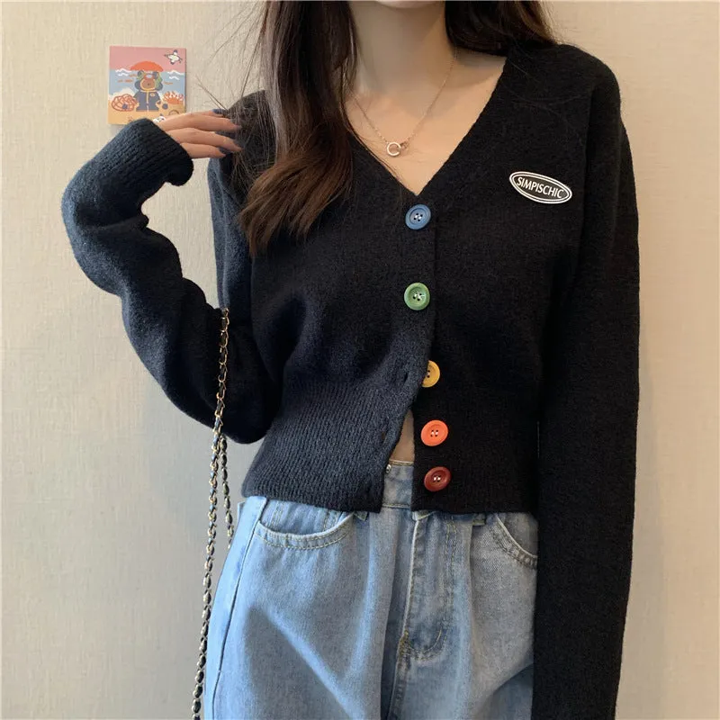 Cardigan Women Vintage Hong Kong Loose Japanese Sweater