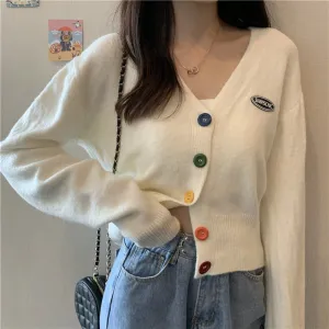 Cardigan Women Vintage Hong Kong Loose Japanese Sweater