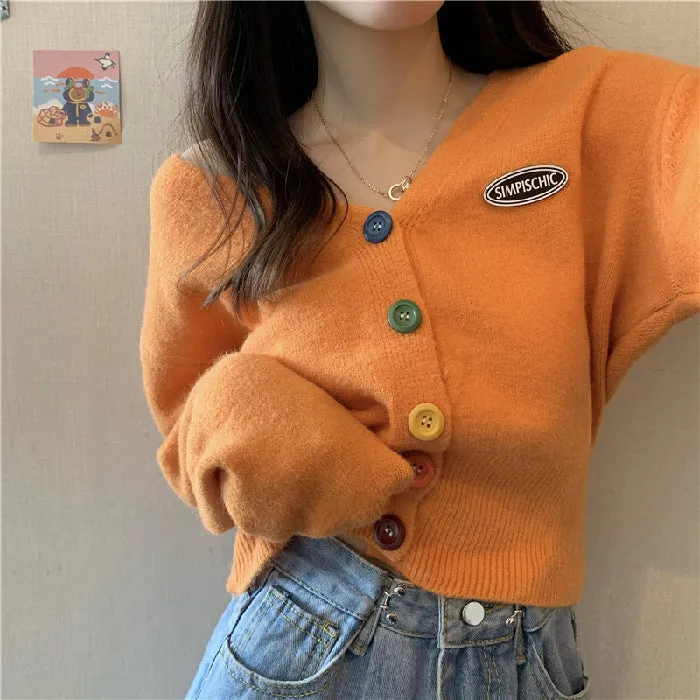 Cardigan Women Vintage Hong Kong Loose Japanese Sweater