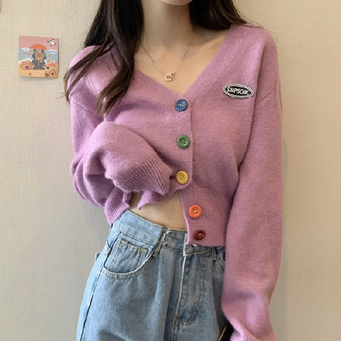 Cardigan Women Vintage Hong Kong Loose Japanese Sweater