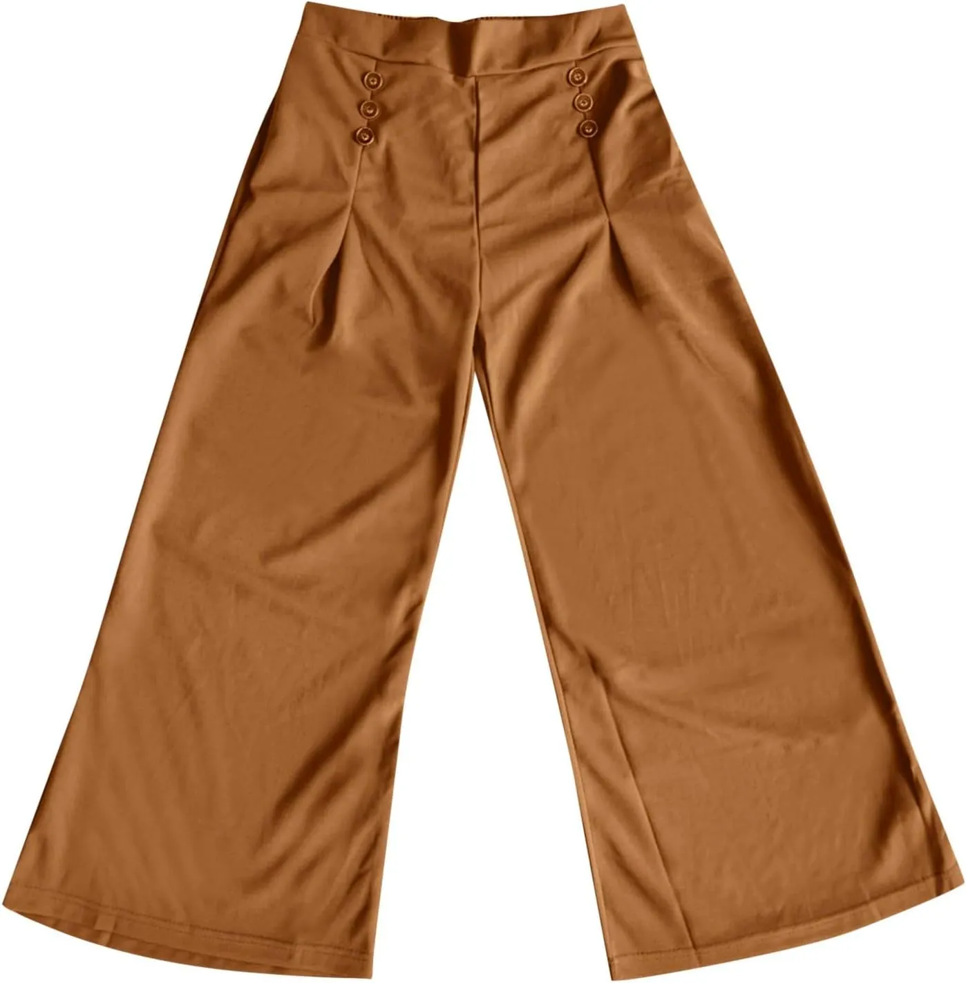 Cargo Capri Pants for Women Womens Cotton Linen Pants High Waisted Button Down Straight Long Trousers Palazzo Womens
