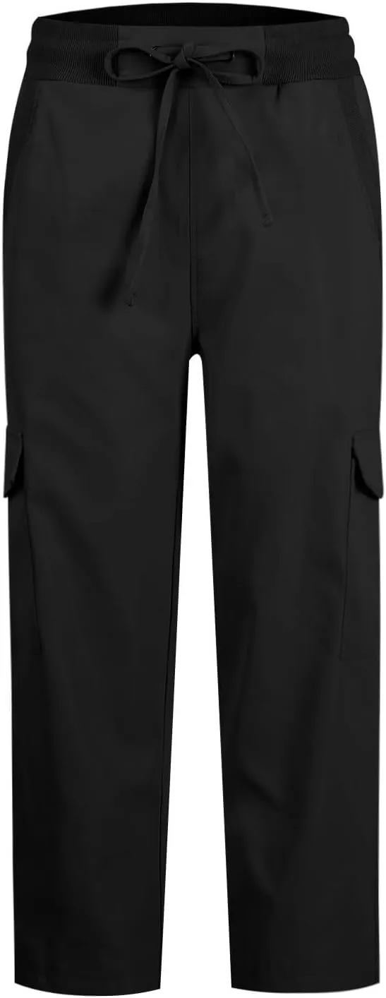 Cargo Pants for Women Drawstring Elastic Waist Loose Lounge Pants Casual Straight Leg Trousers Teen Girls Clothes
