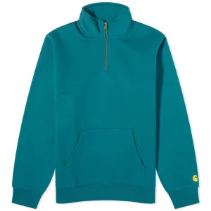 Carhartt Wip Chase Neck Zip Sweatshirt, turquoise