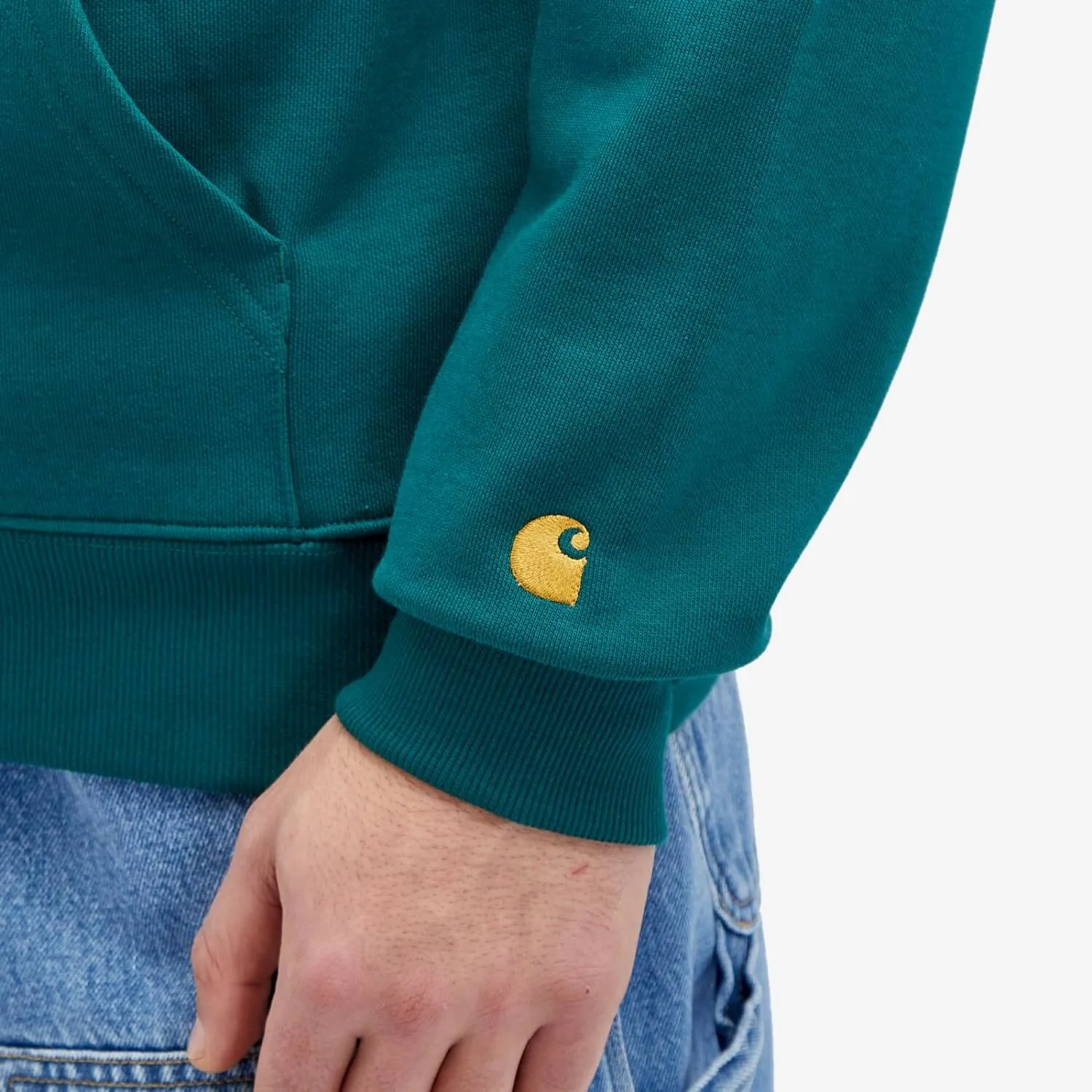 Carhartt Wip Chase Neck Zip Sweatshirt, turquoise