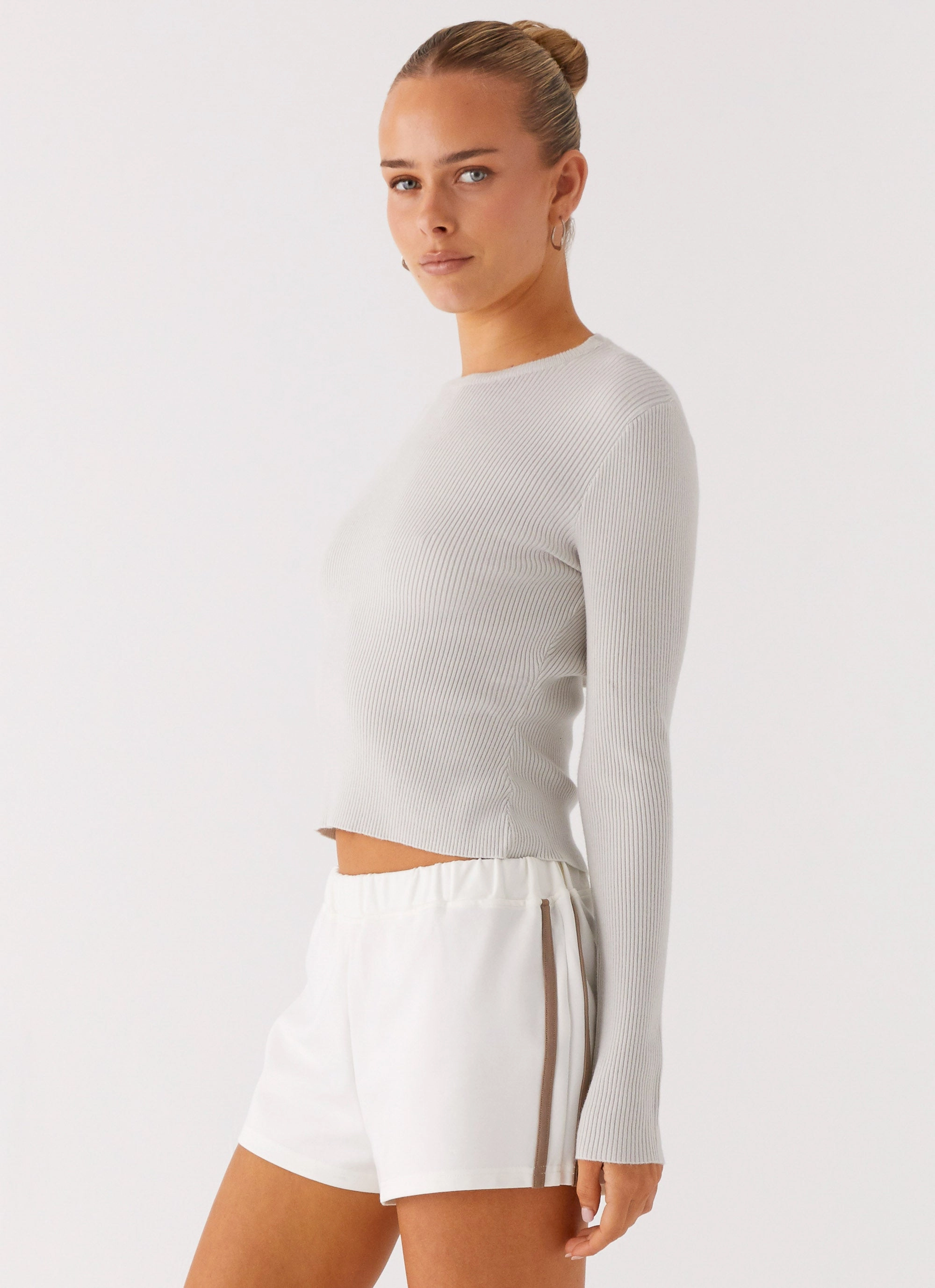 Carissa Open Back Top - Grey MinimalistAesthetic Ventilation Panel