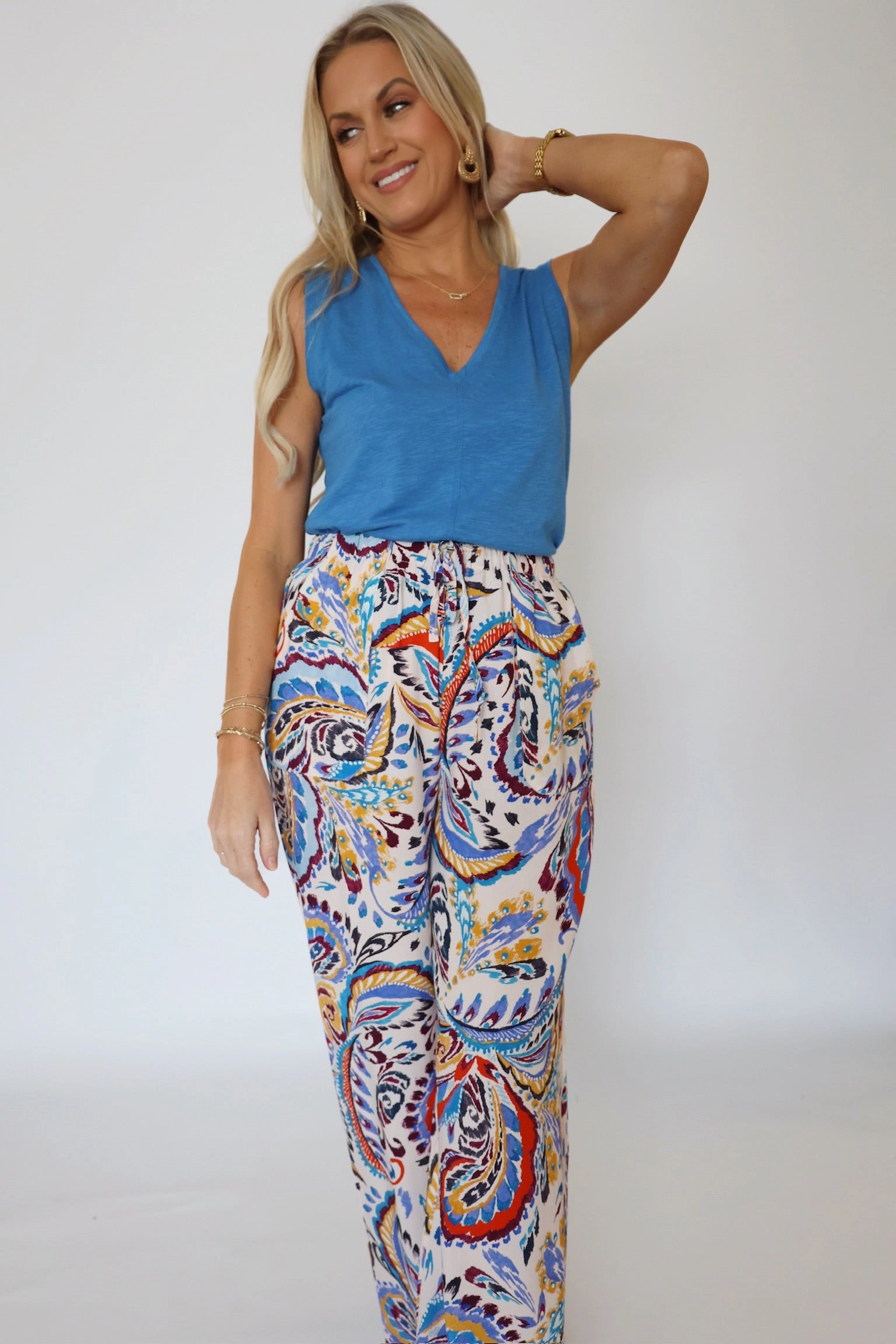 RibbedHemline Mesh Panel Details Carly Tank - Starry Night (FINAL SALE)