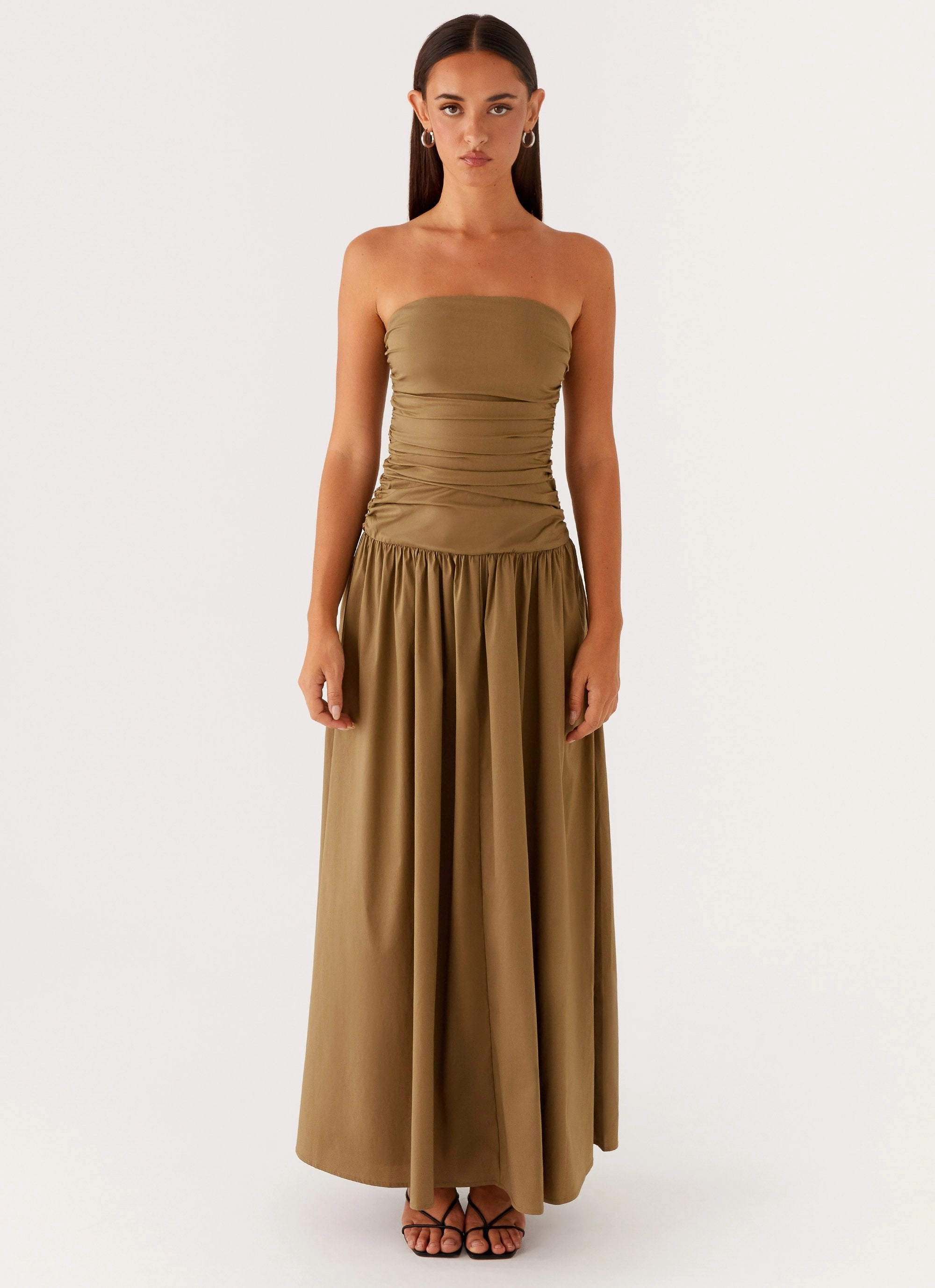 Office Friendly Carmel Maxi Dress - Khaki