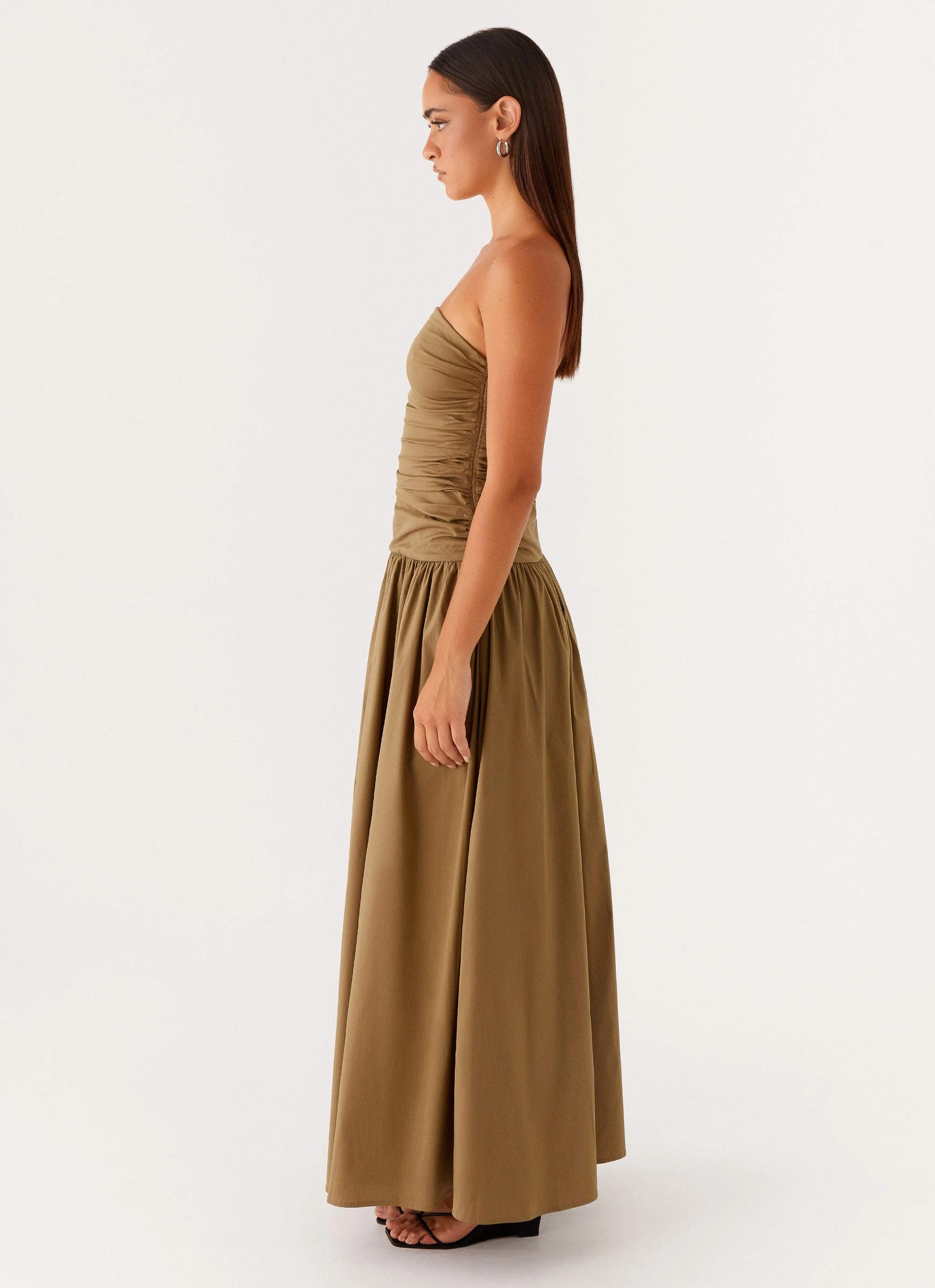 Cozy Fit Professional Look Carmel Maxi Dress - Khaki