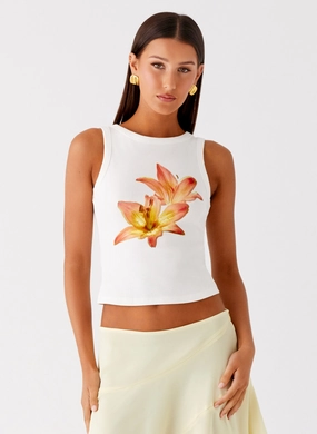 Carmela Tank Top - White PocketDetails