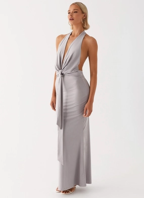 Carmella Maxi Dress - Grey Chic and Classic Mid Season Carmella Maxi Dress - Grey