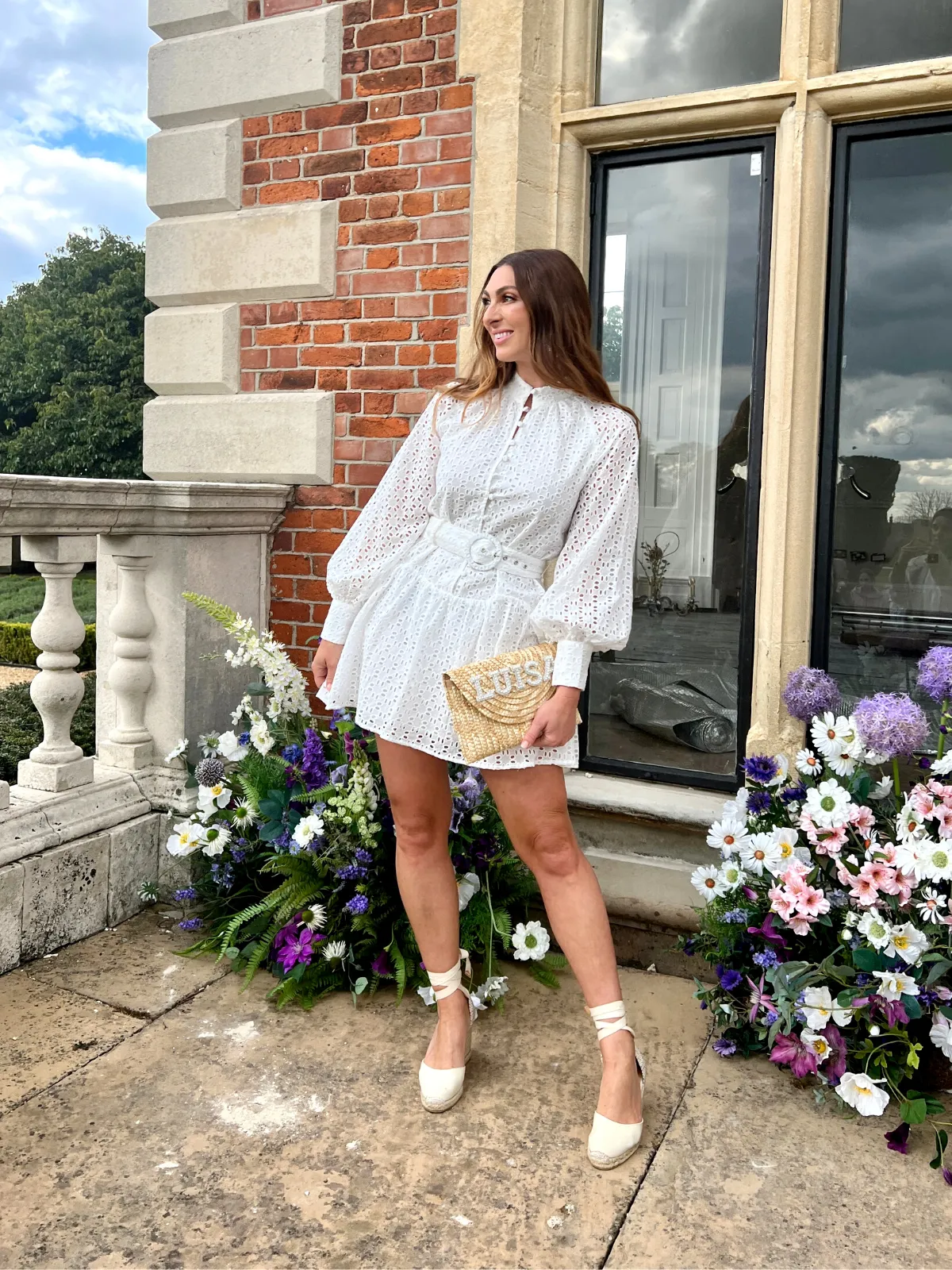 Seasonal Style Carmen Broderie Mini Dress in White