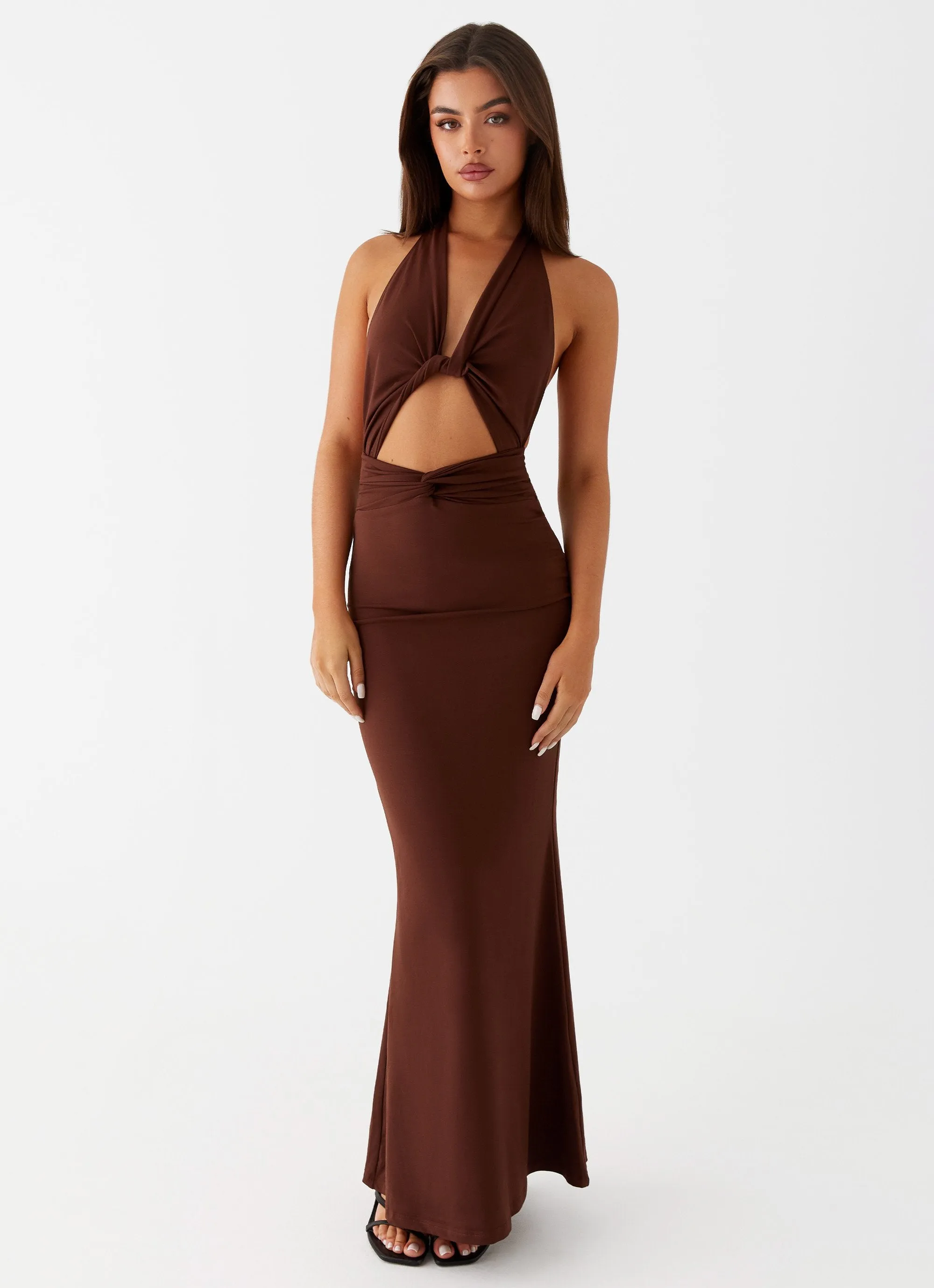 Daytime Look Carolina Twist Maxi Dress - Chocolate