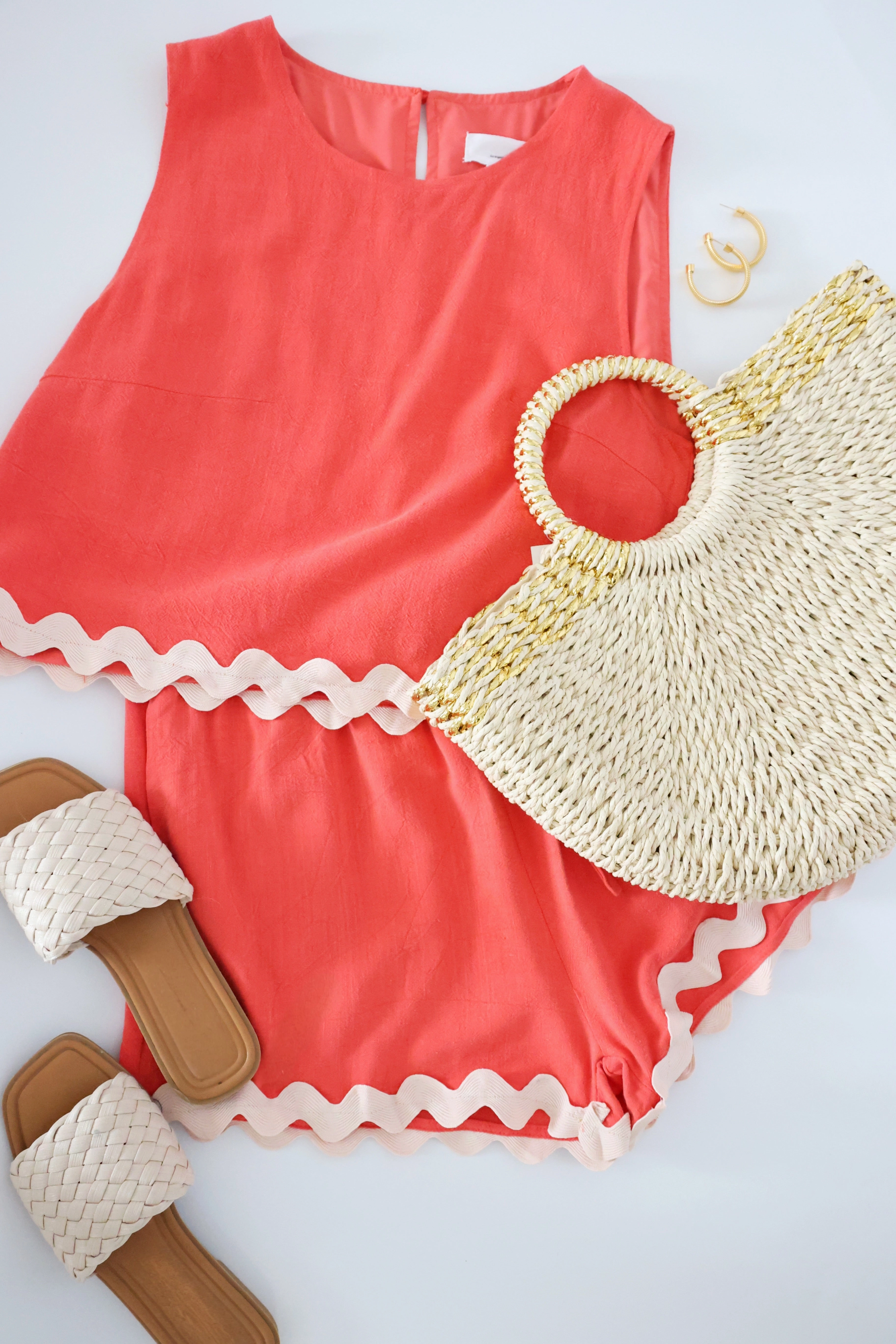 V Neck Design Bonded Hemline Caroline Set (FINAL SALE)