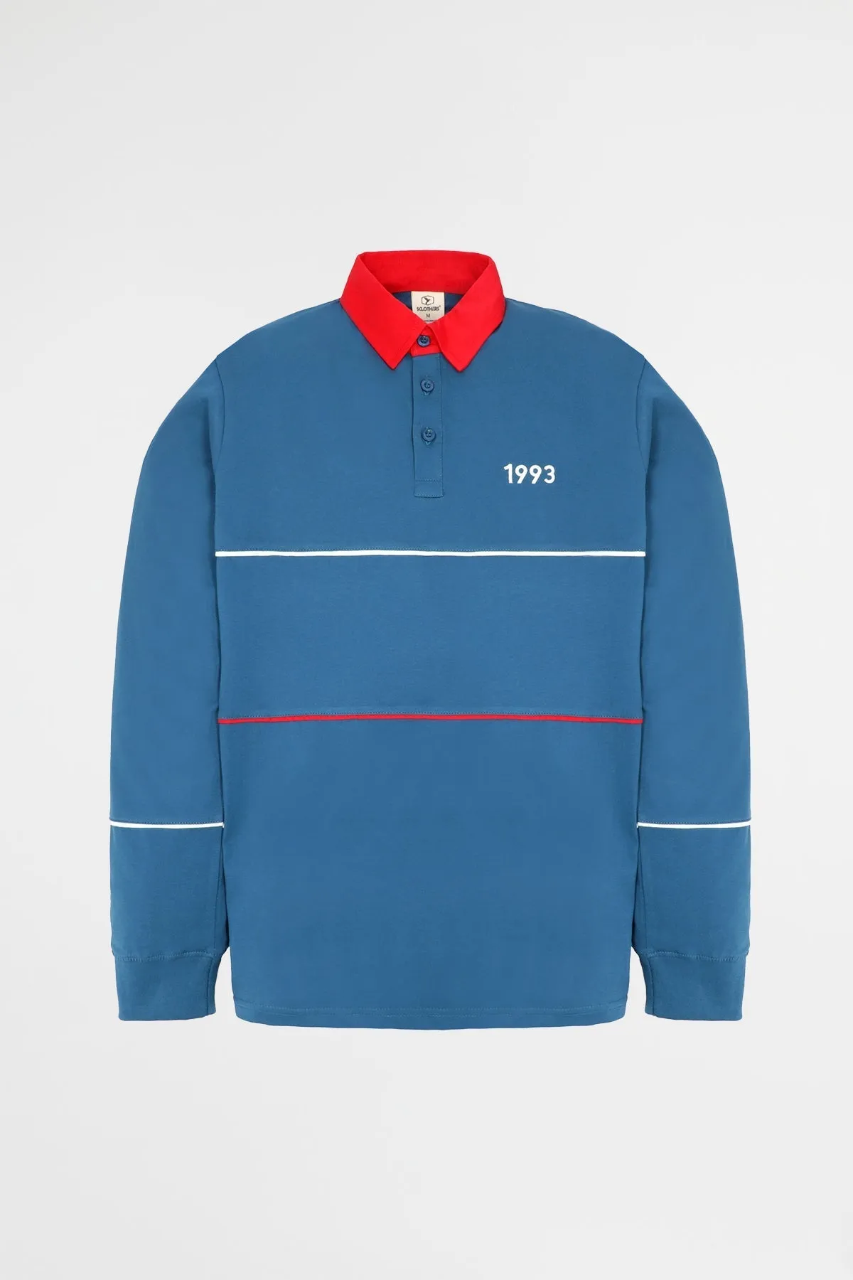 Carribean Blue & Red Rugby Polo Shirt (Plus Size) - W22 - MP0122P