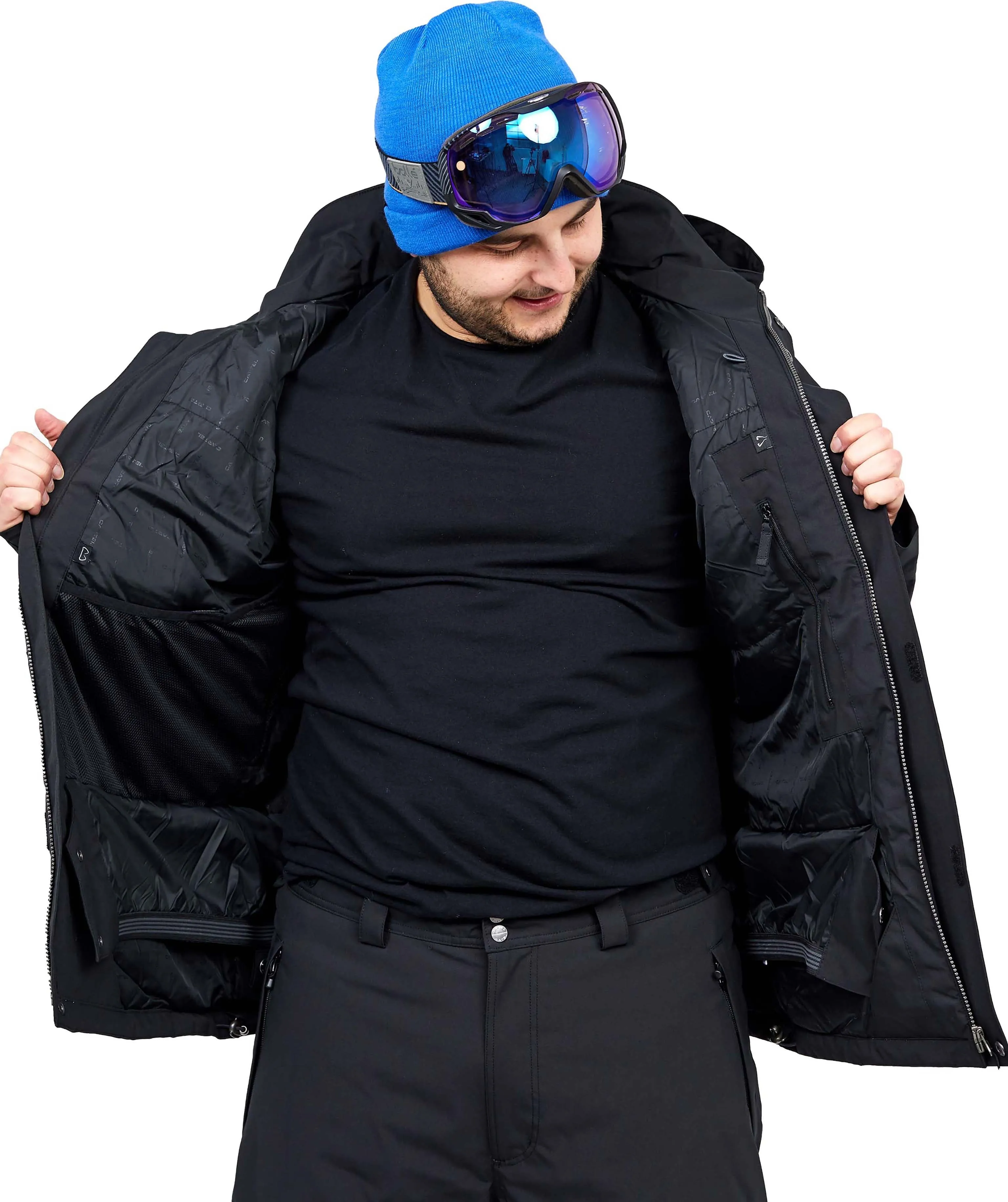 Cartel Bankso Mens Plus Size Ski Jacket Black Stretch 2XL-9XL