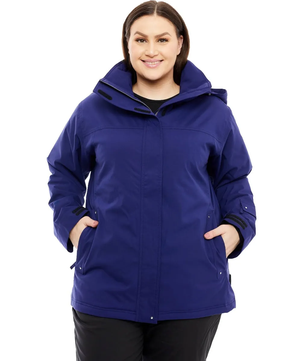 Cartel Brooklyn Stretch Women's Plus Size Ski Jacket Blueberry Navy Size 18-24