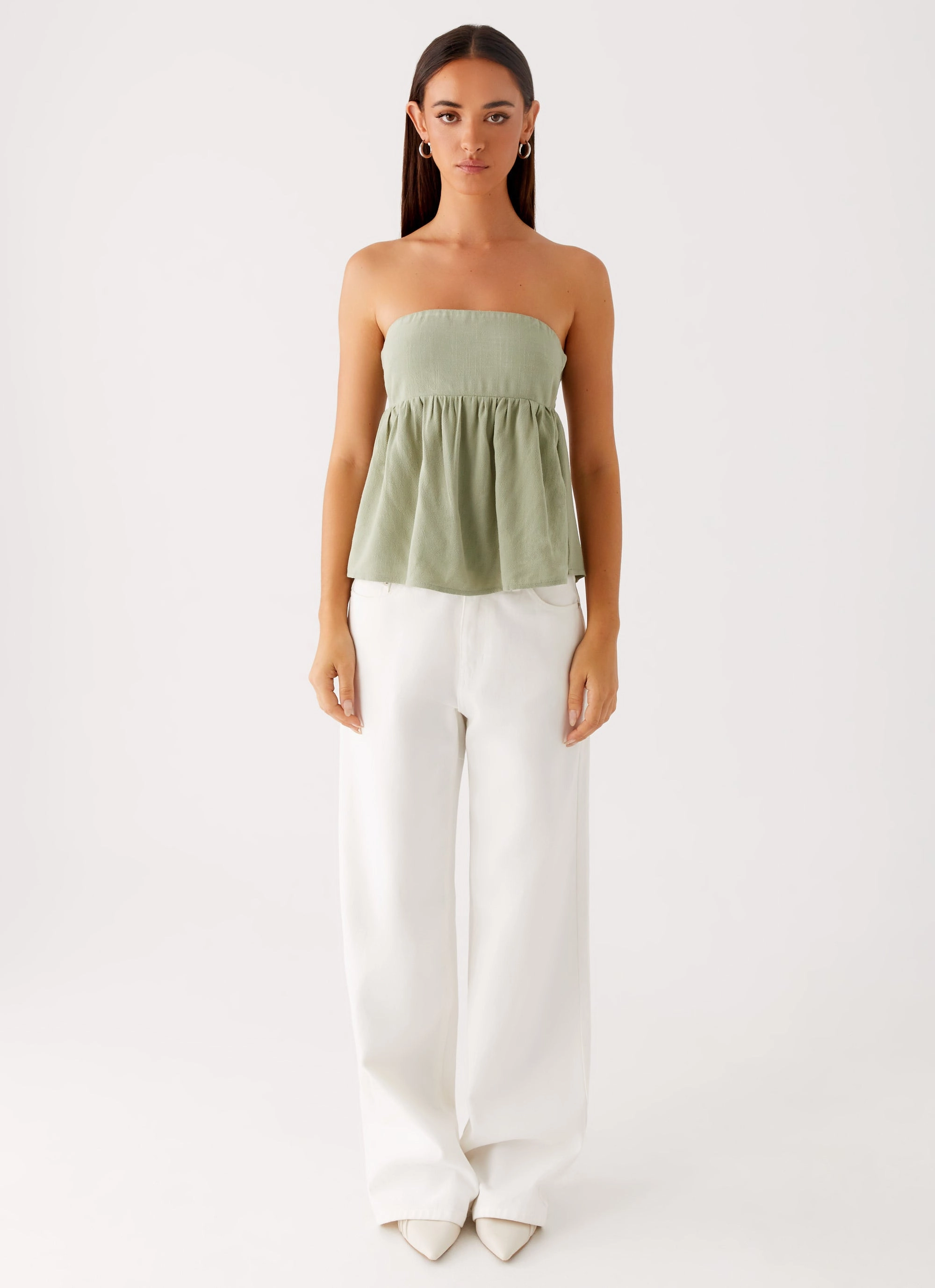 Minimalist Aesthetic Cassie Tube Top - Sage
