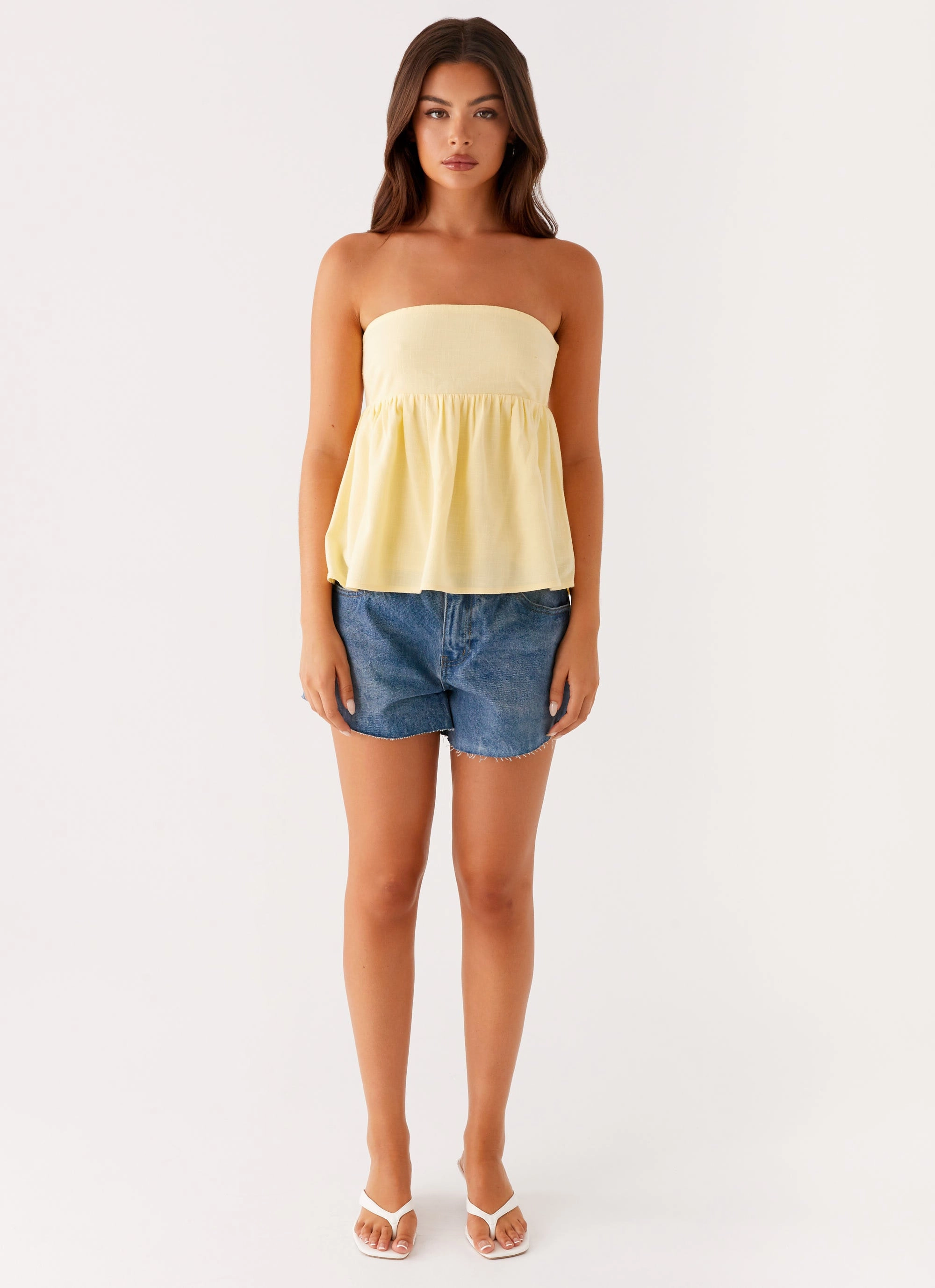 Cassie Tube Top - Yellow LaserCut Edges