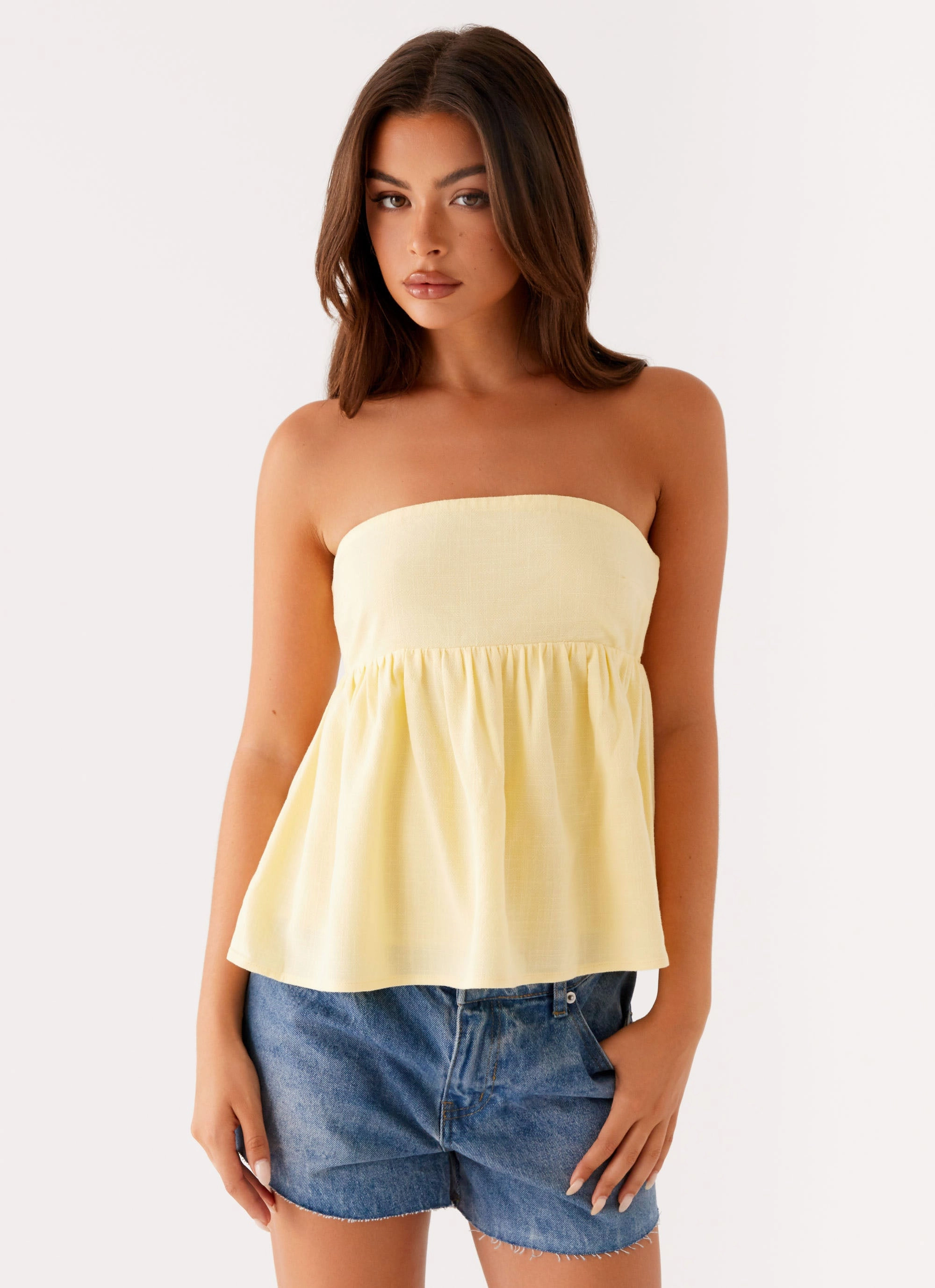 Breathable Lining Cassie Tube Top - Yellow