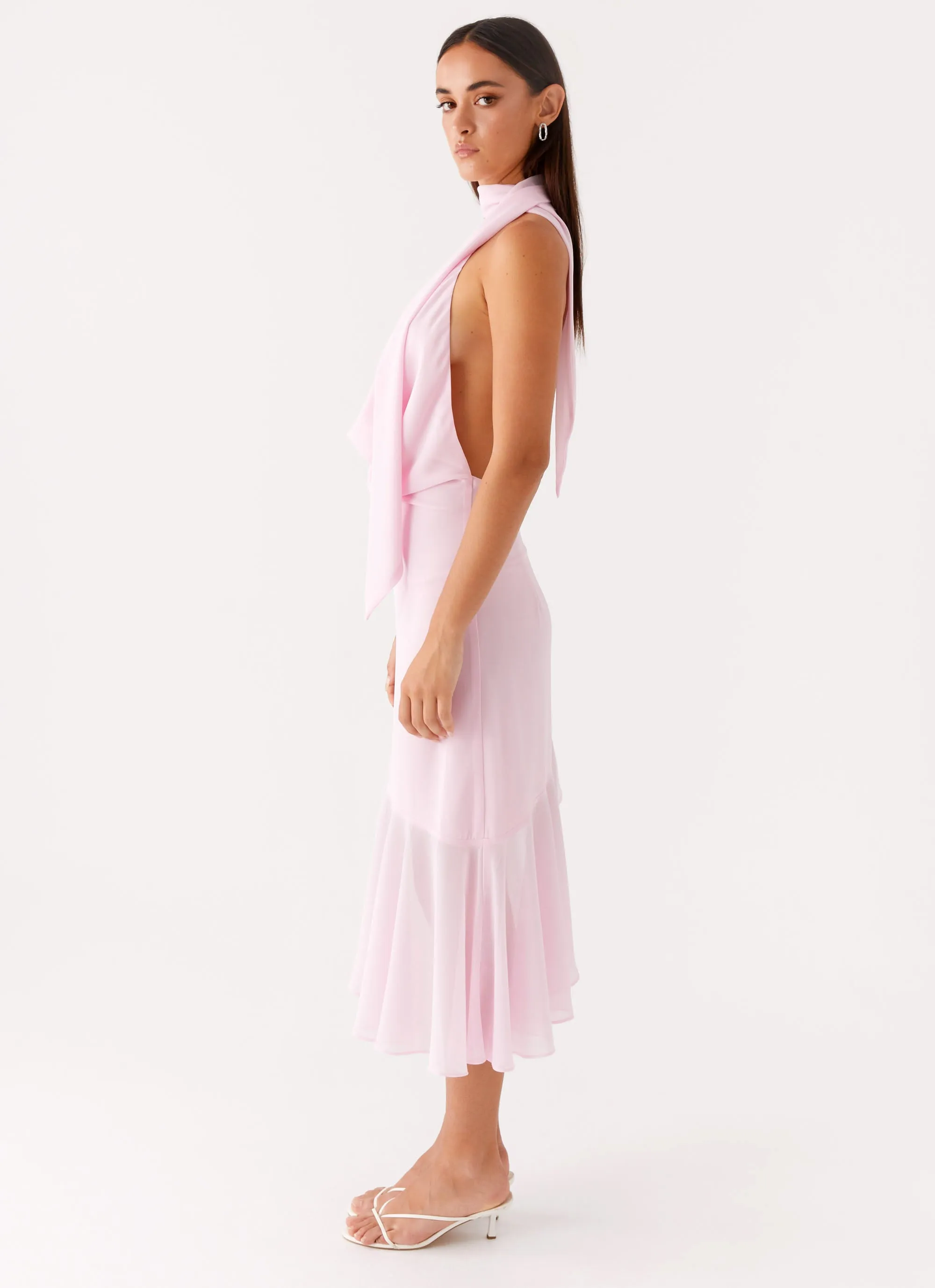 Layna Scarf Midi Dress - Pink Spring Collection Fashion Forward
