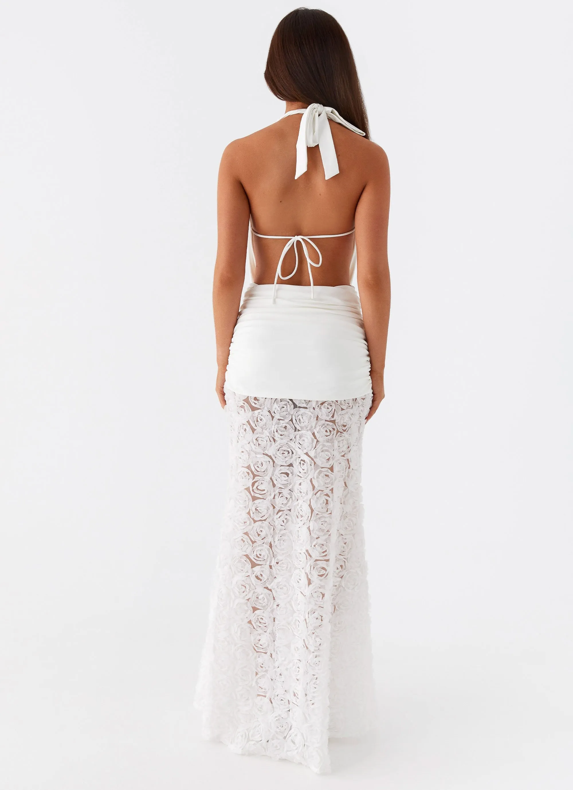 Kita Textured Maxi Dress - White Preppy Vibe