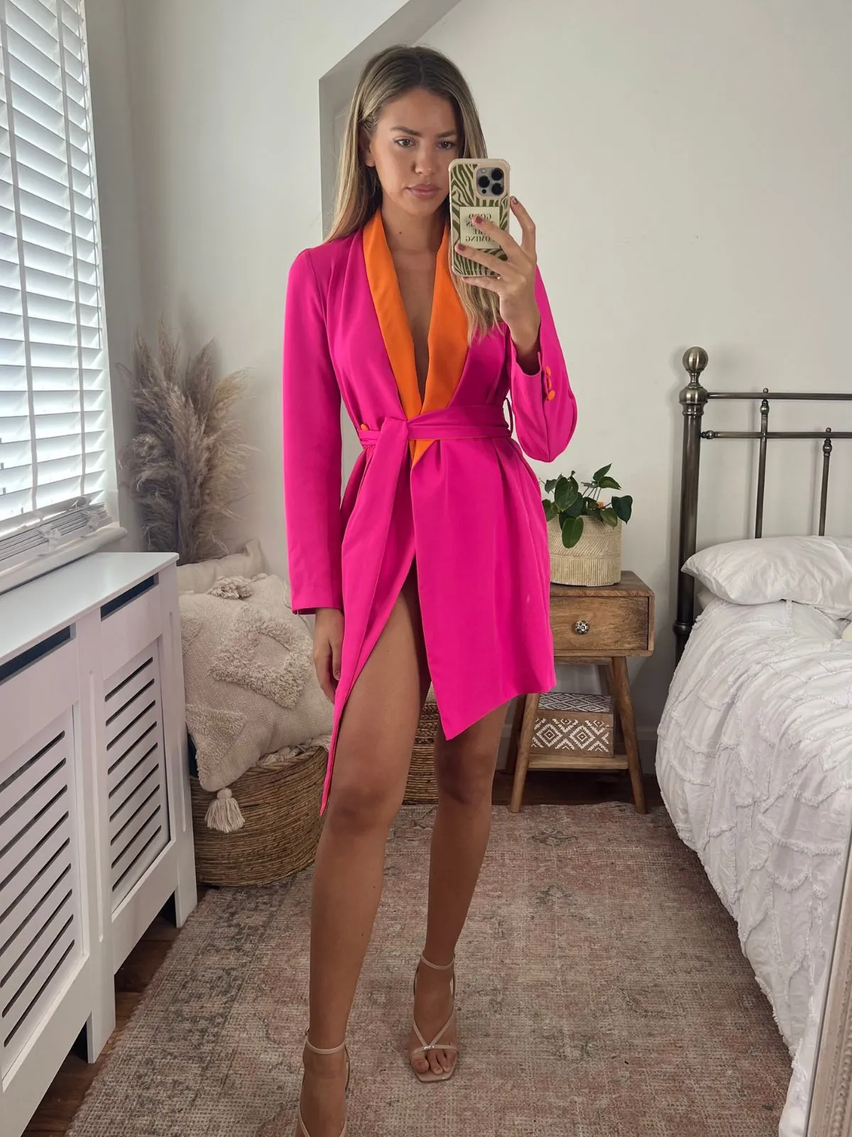 Happy Soul Maya Colourblock Blazer Dress in Pink
