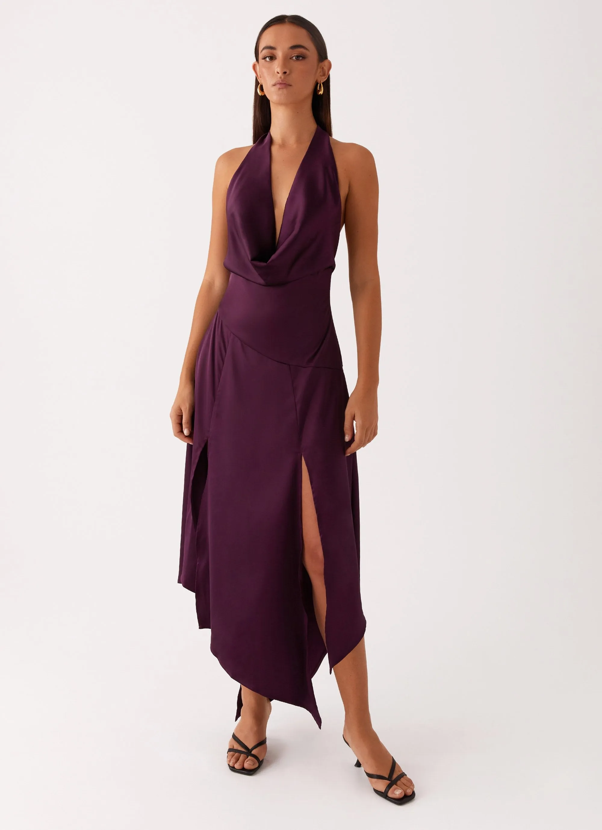 Boulevard Midi Dress - Plum Tuckable Hem