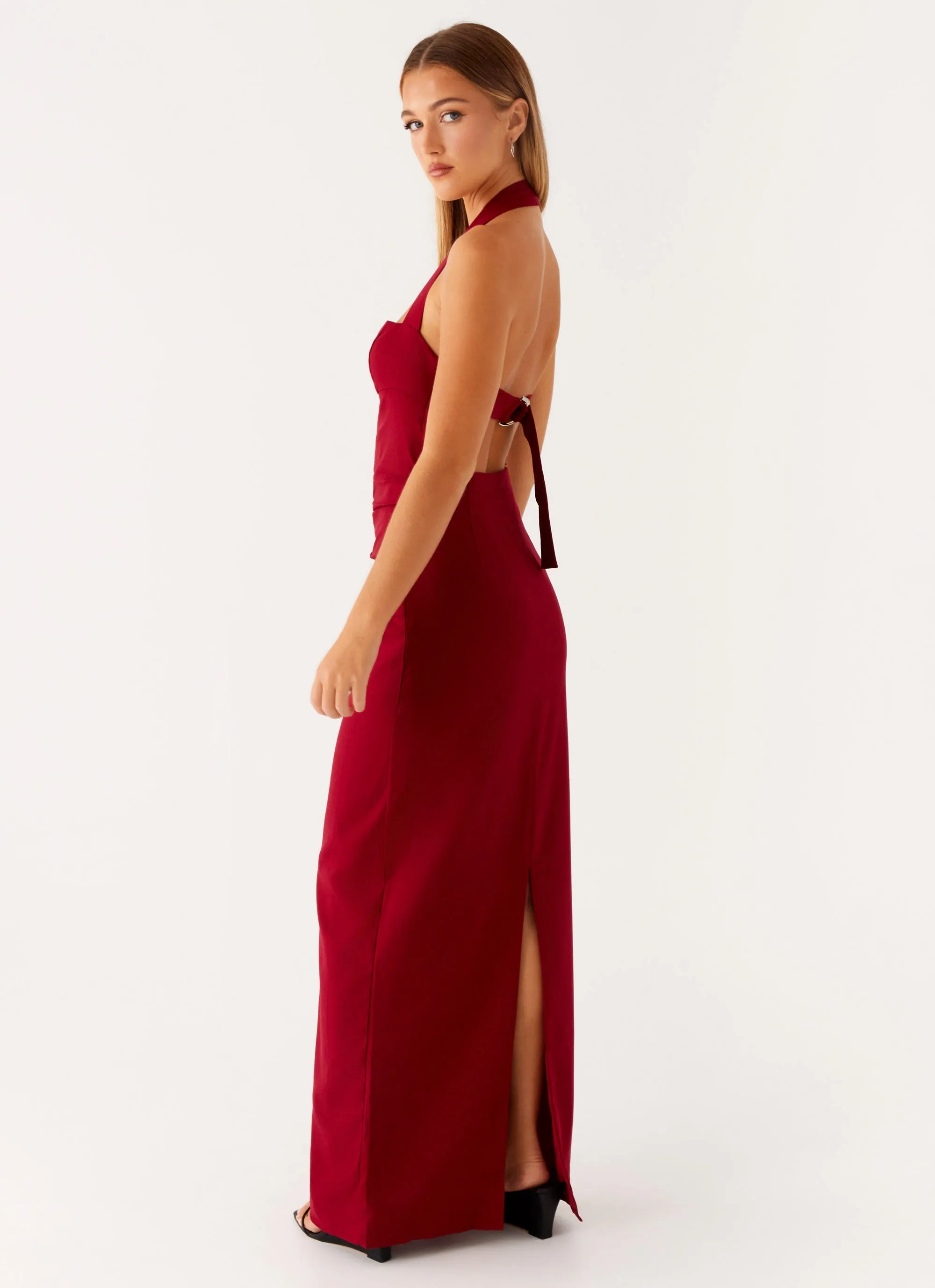 Rumour Has it Maxi Dress - Red Black Tie Optional
