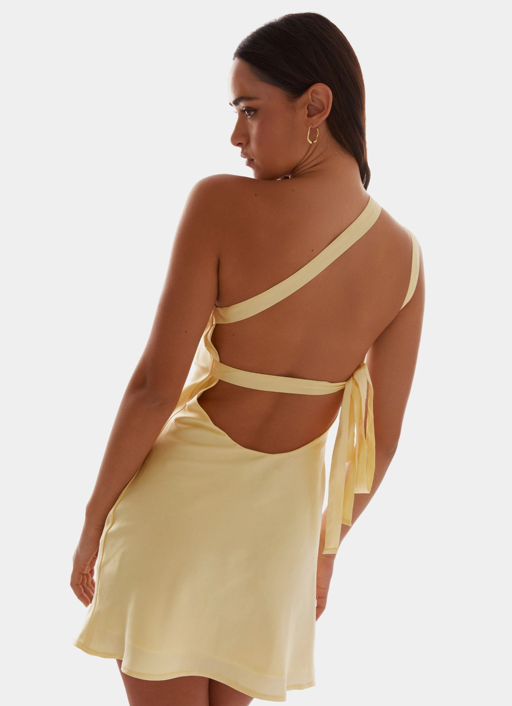 Lights Out Mini Dress - Yellow Buckle-Detail