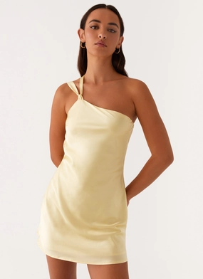 Sweetheart-Neck Lights Out Mini Dress - Yellow