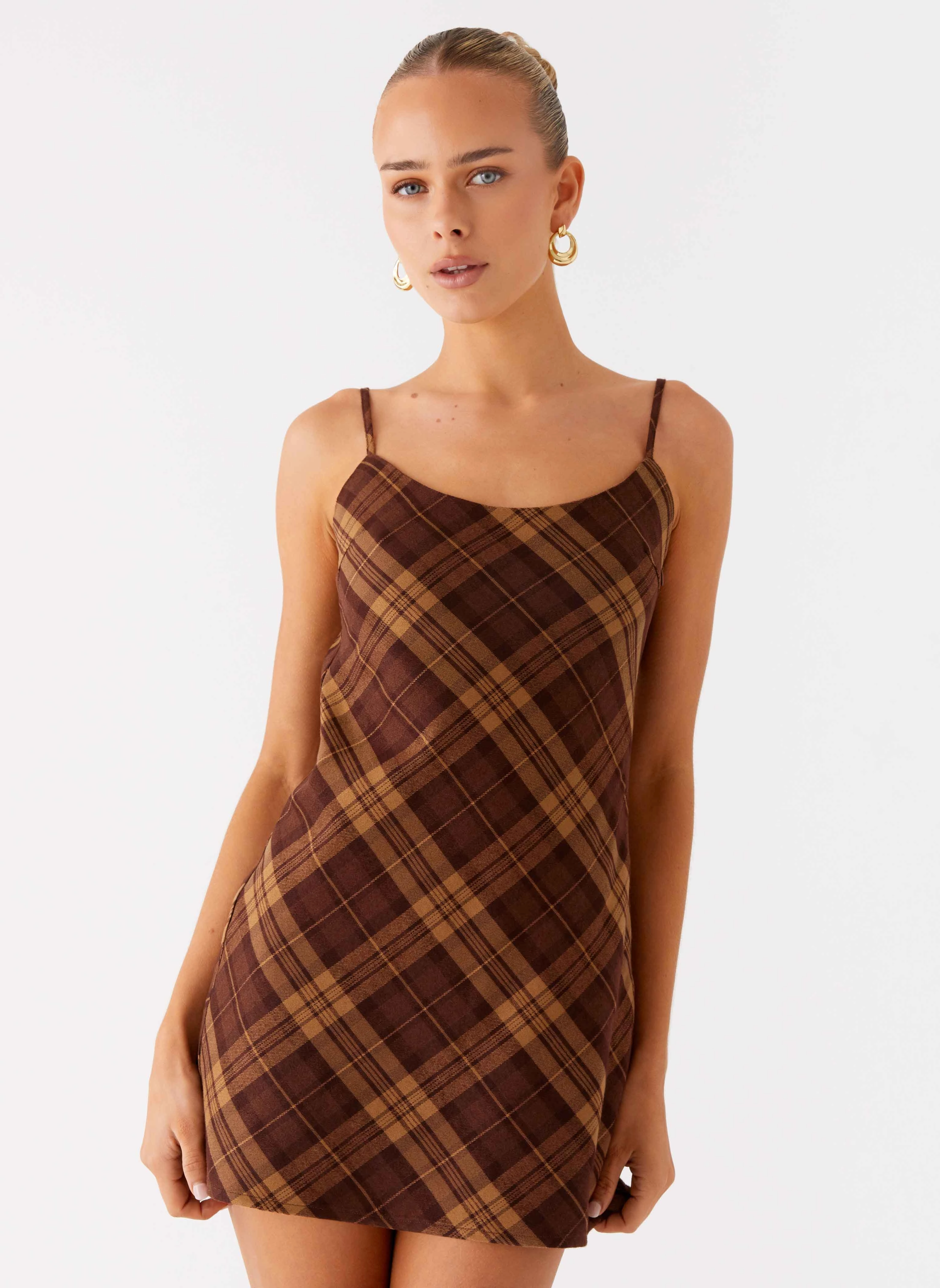 Breezy Comfort Radio Star Mini Dress - Plaid