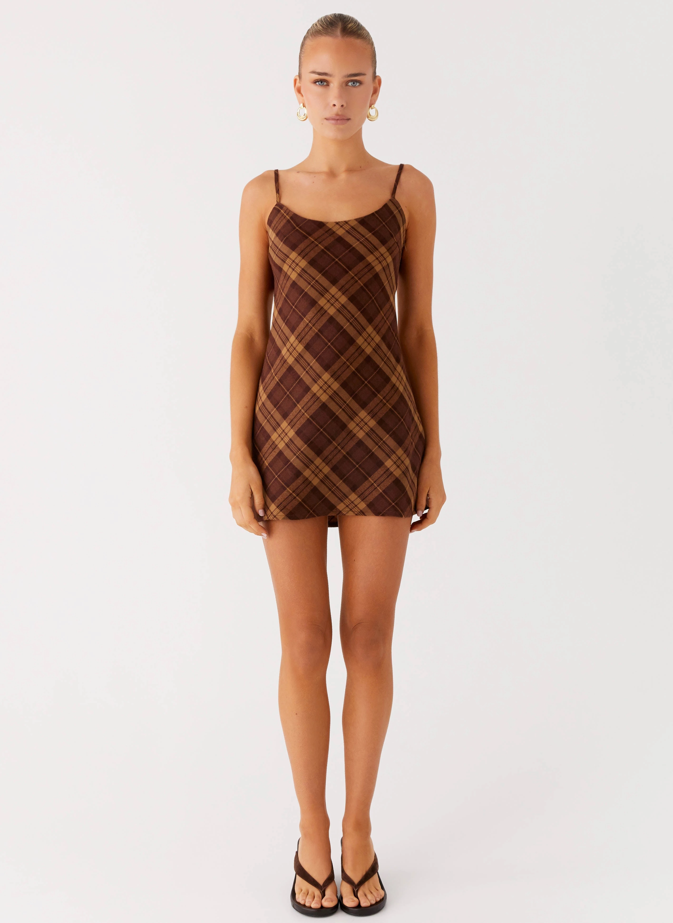 Comfy Shape Luxurious Feel Radio Star Mini Dress - Plaid