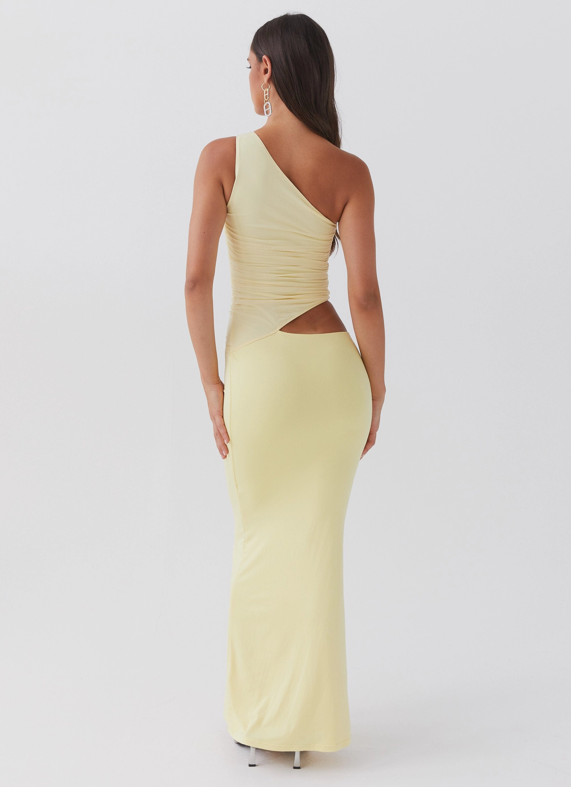 Seranella One Shoulder Maxi Dress - Lemon Soft Comfort