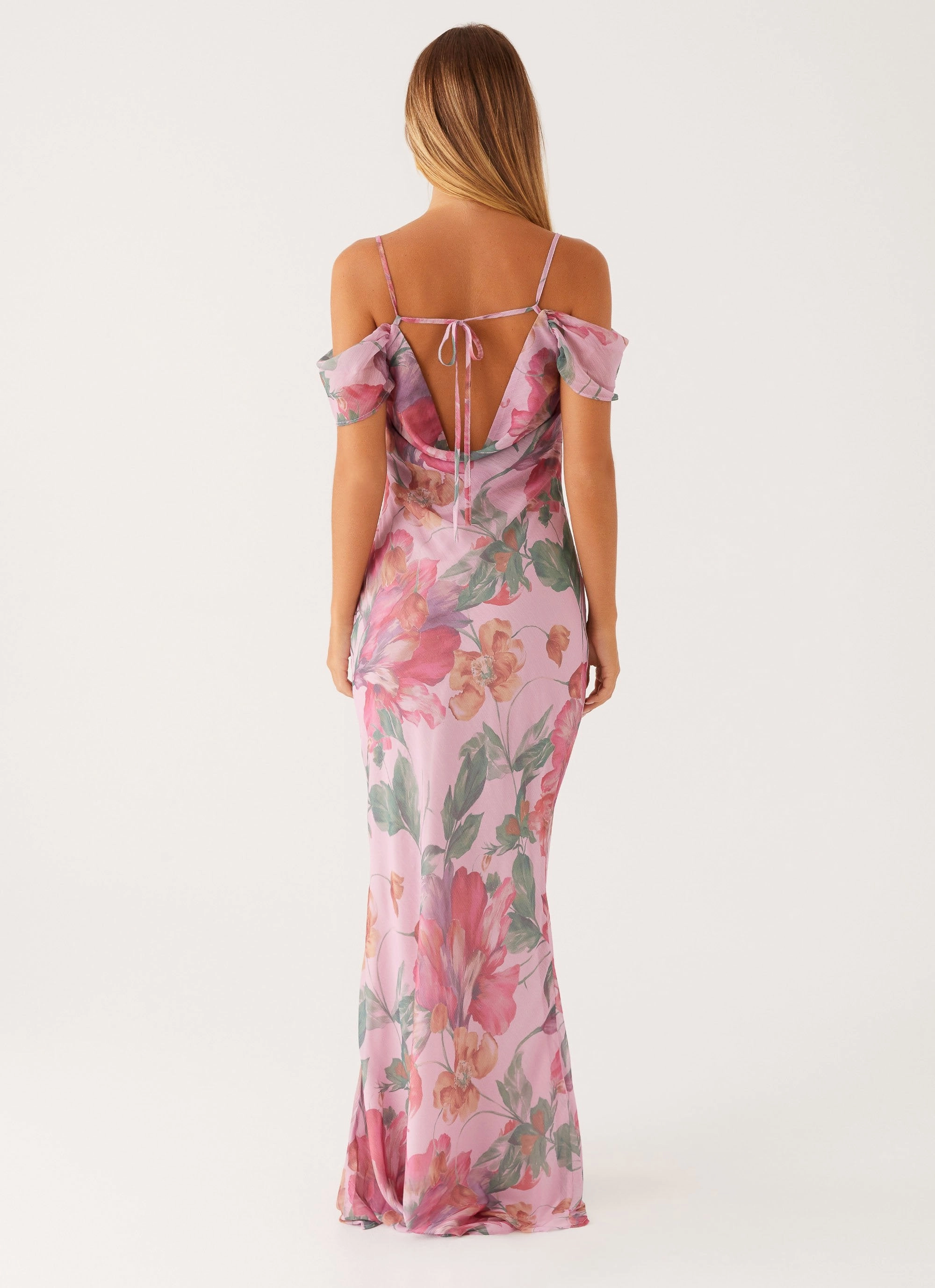 Seline Maxi Dress - Pink Floral Comfortable office piece