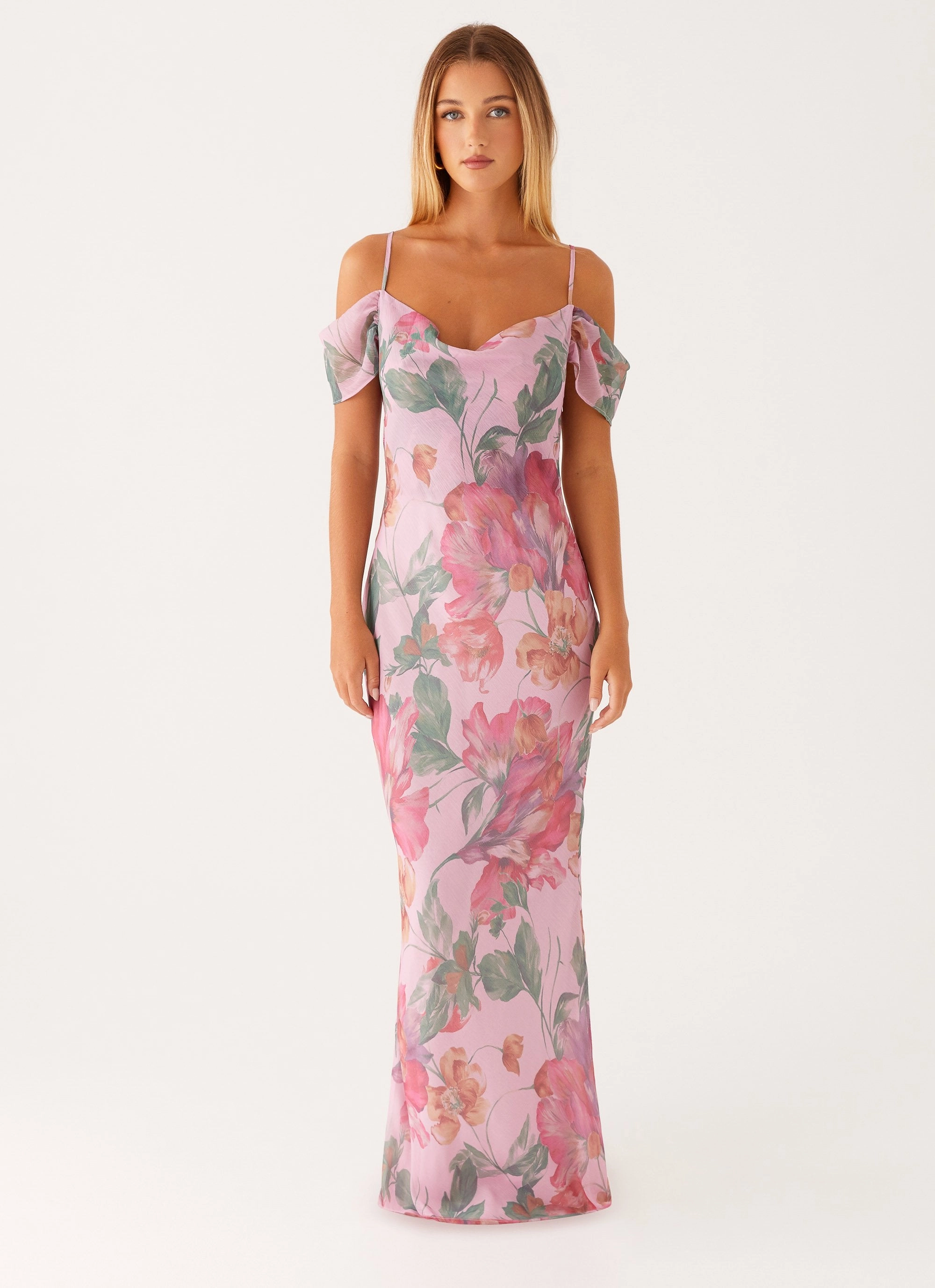 Seline Maxi Dress - Pink Floral Live Soft Seasonal Essential