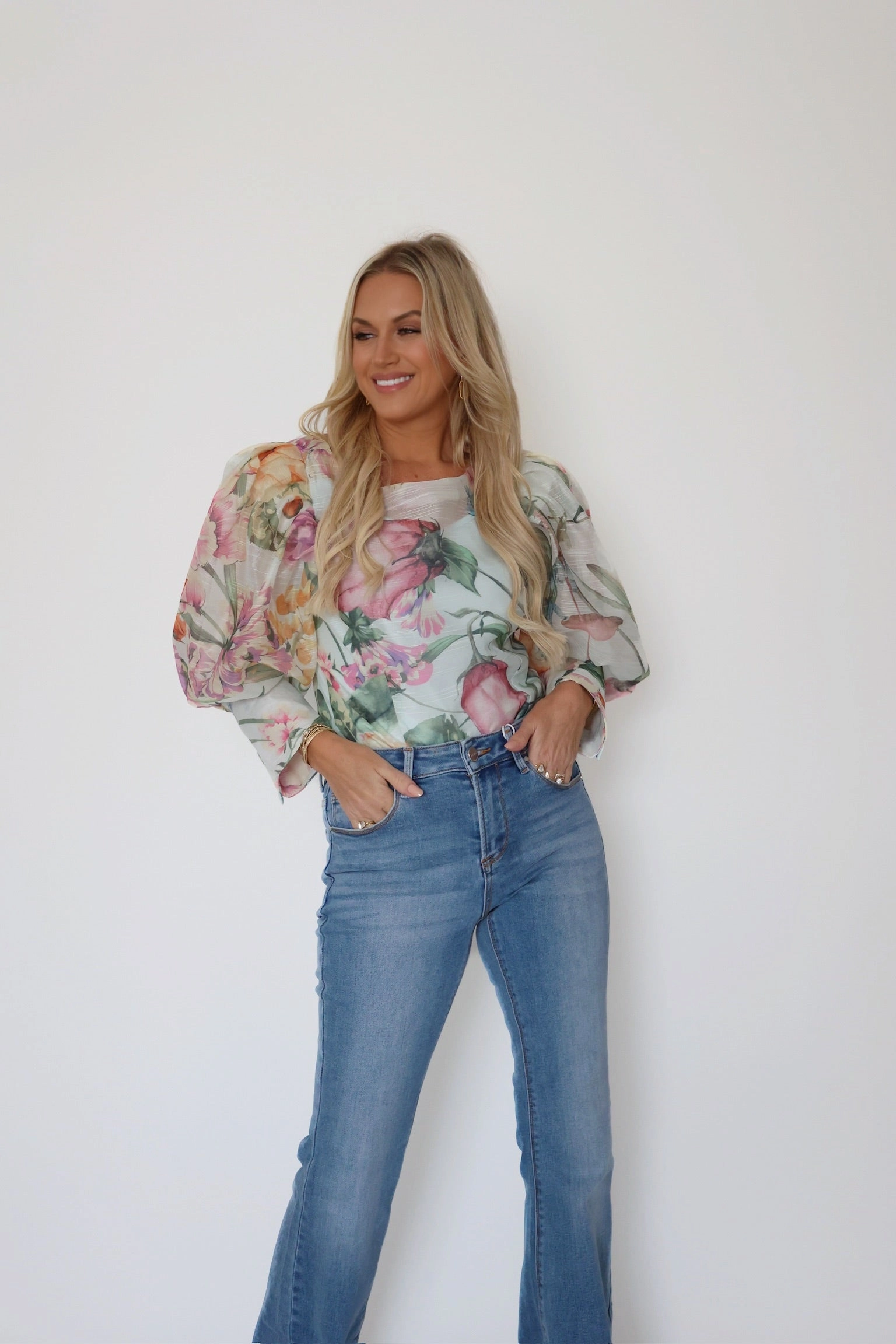 Office Wear Modular Layering System Catalina Floral Blouse (FINAL SALE)