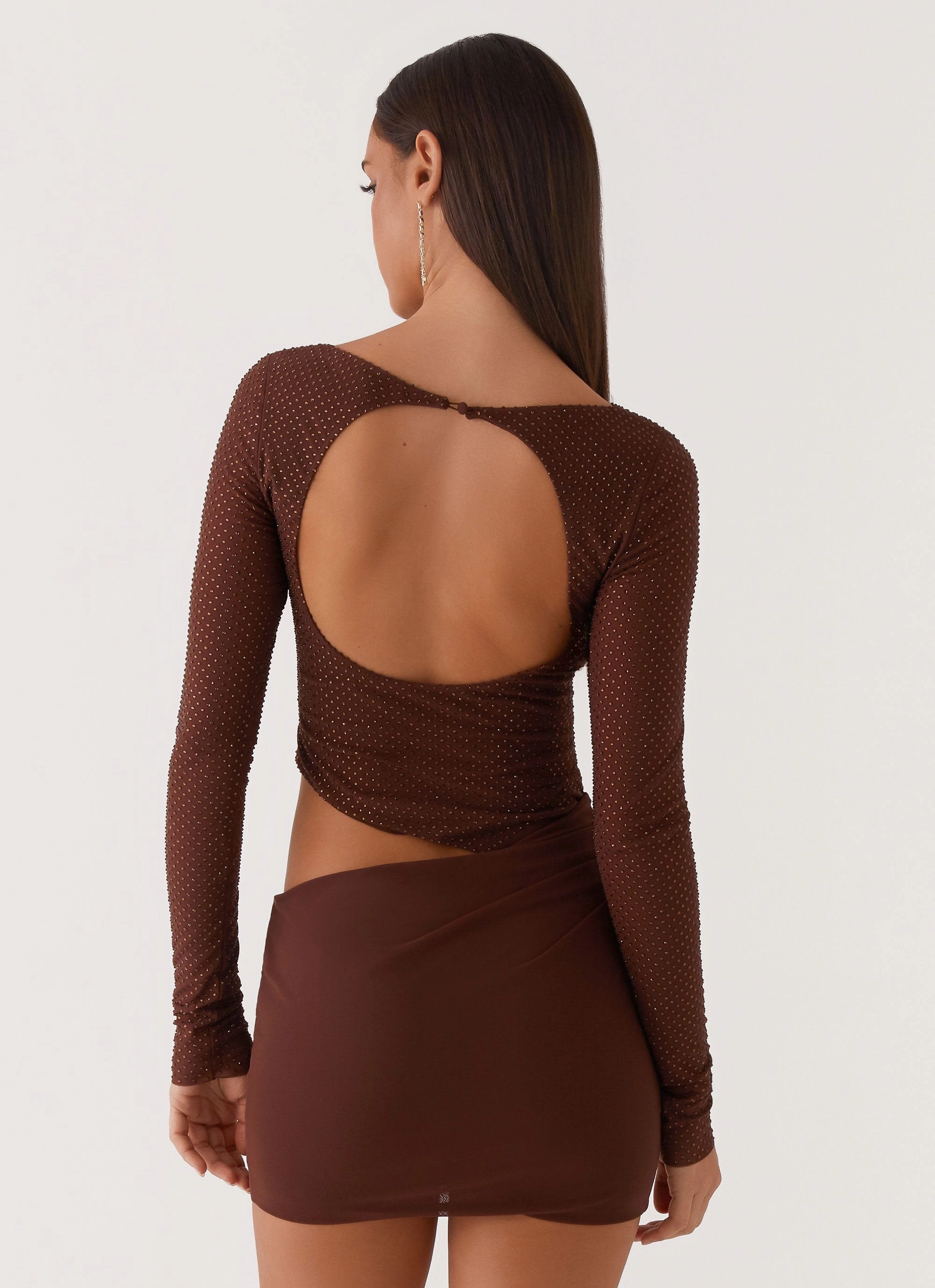 Editor??s-Pick Catch The Night Sequin Mini Dress - Chocolate