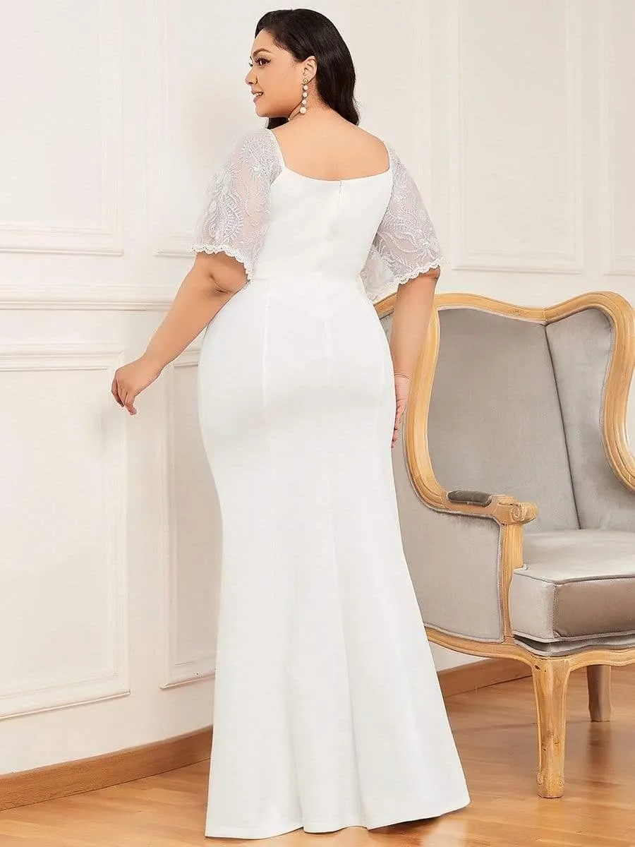 Cecil | Elegant Plus Size V Neck Fishtail Evening Dress for Women